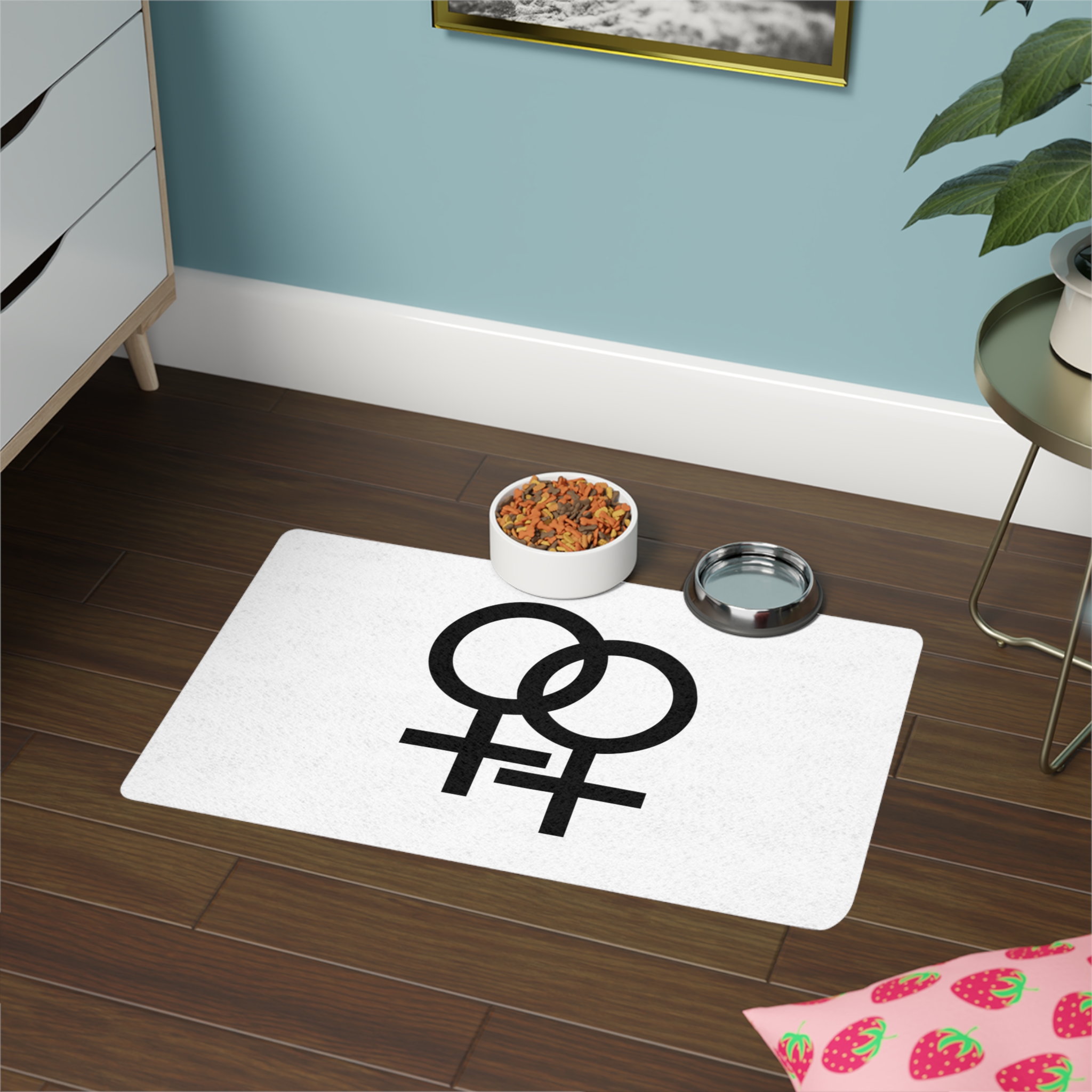 Double Female Symbol Pet Food Mat 12x18 - Image 4