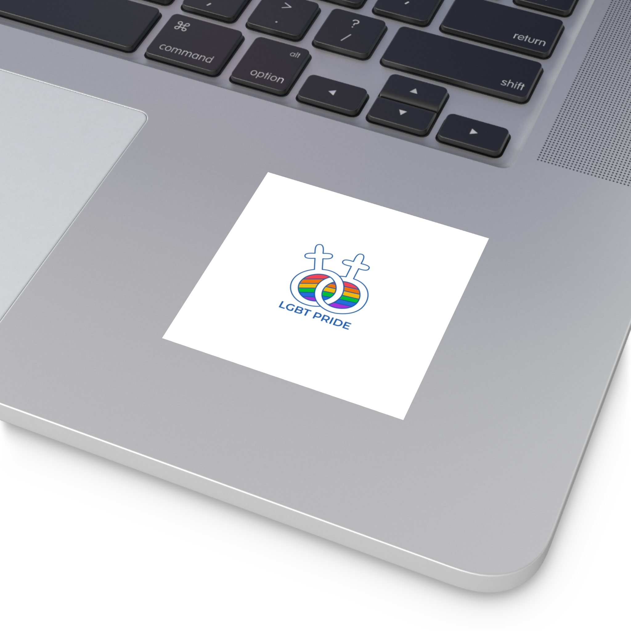 Hand Drawn Pride Month Lgbt Logo Template Laminate Stickers Square - Image 67