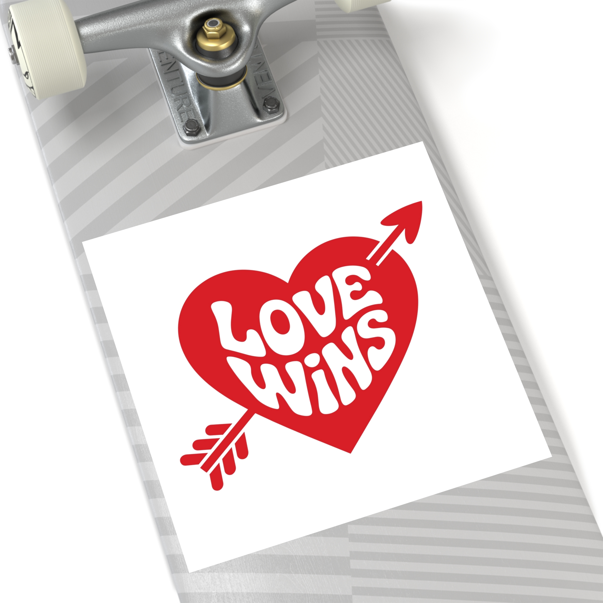 Love Wins Inscription Red Heart Pierced With Cupid39s Arrow Transparent Background Laminate Stickers Square - Image 52