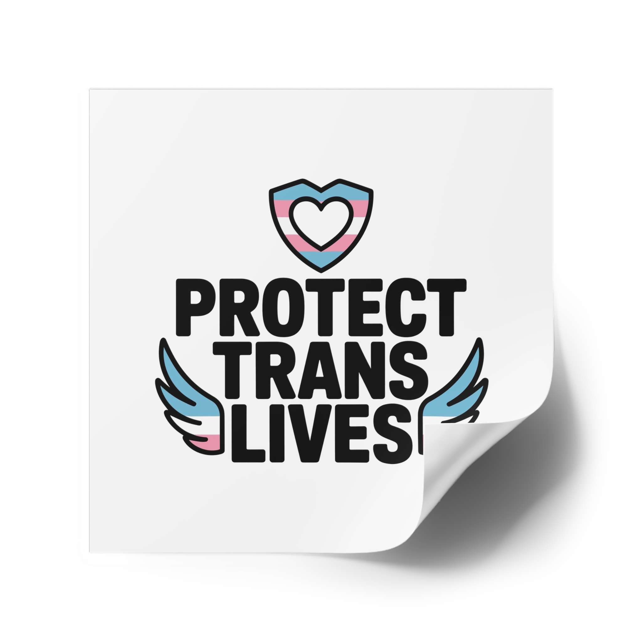 Protect Trans Lives T Shirt Design Isolated White Background Laminate Stickers Square - Image 74