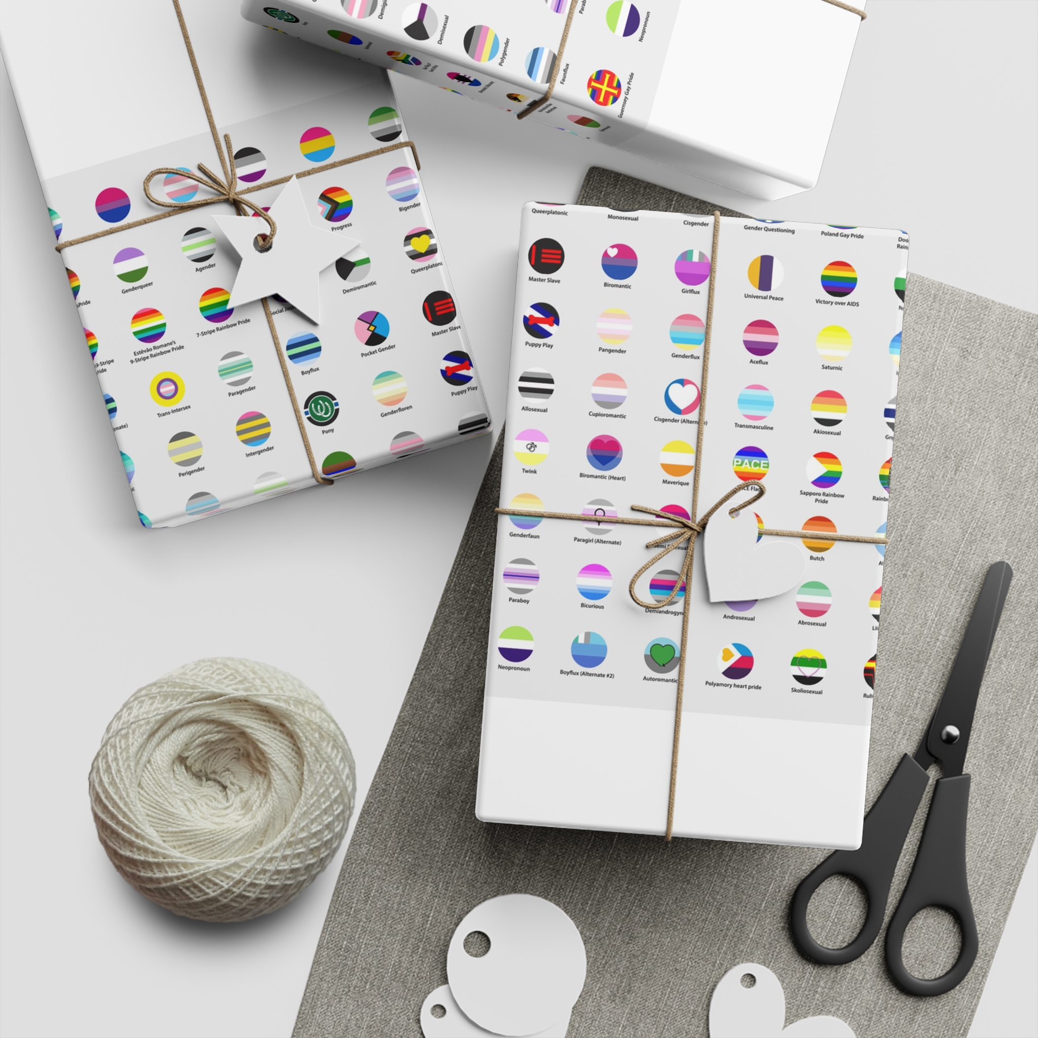 Circular Lgbtq Pride Flags Collection Chart Representing Diverse Gender Sexual Identities Gift Wrapping Paper Sheets 1pc - Image 2