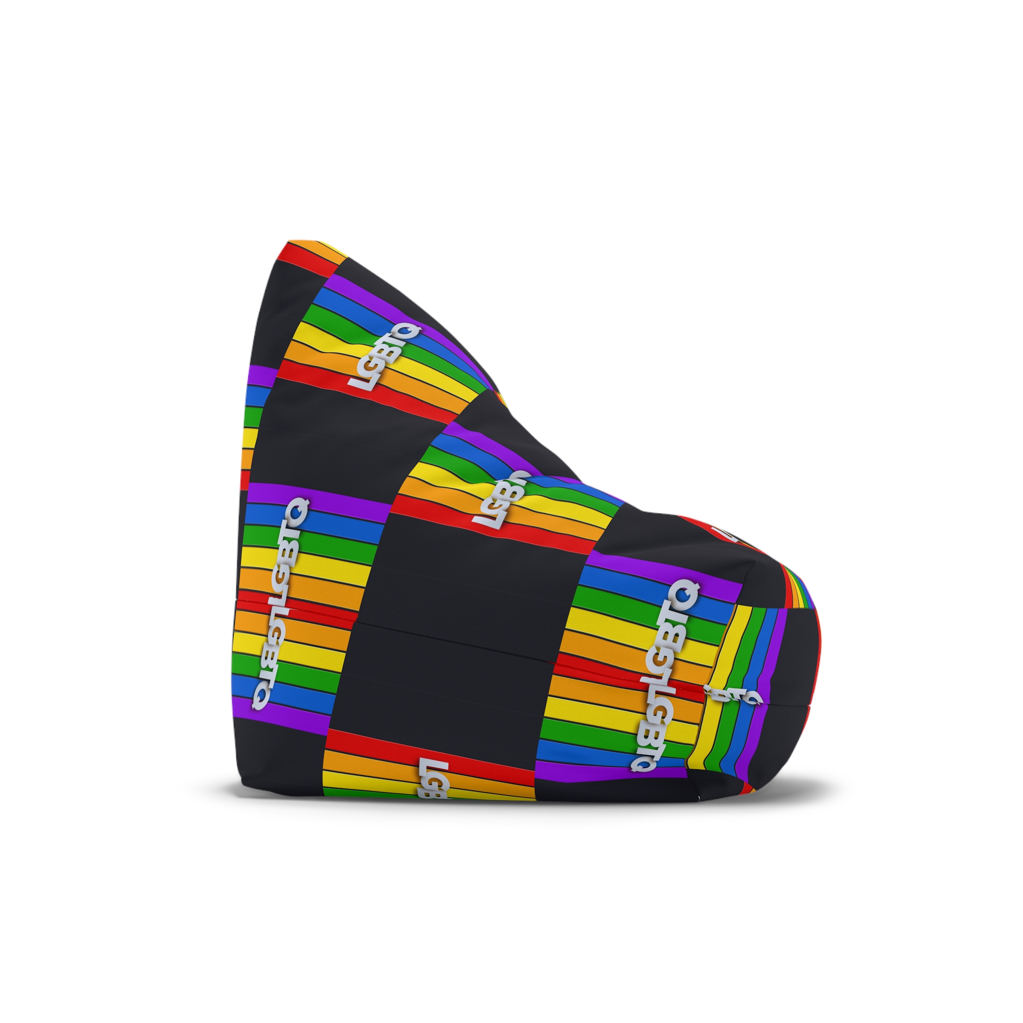Lgbtq Paper Sign Rainbow Flag Bean Bag Chair Cover - Image 3