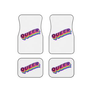 Queer Png Word Rainbow Typography Car Mats Set Of 4