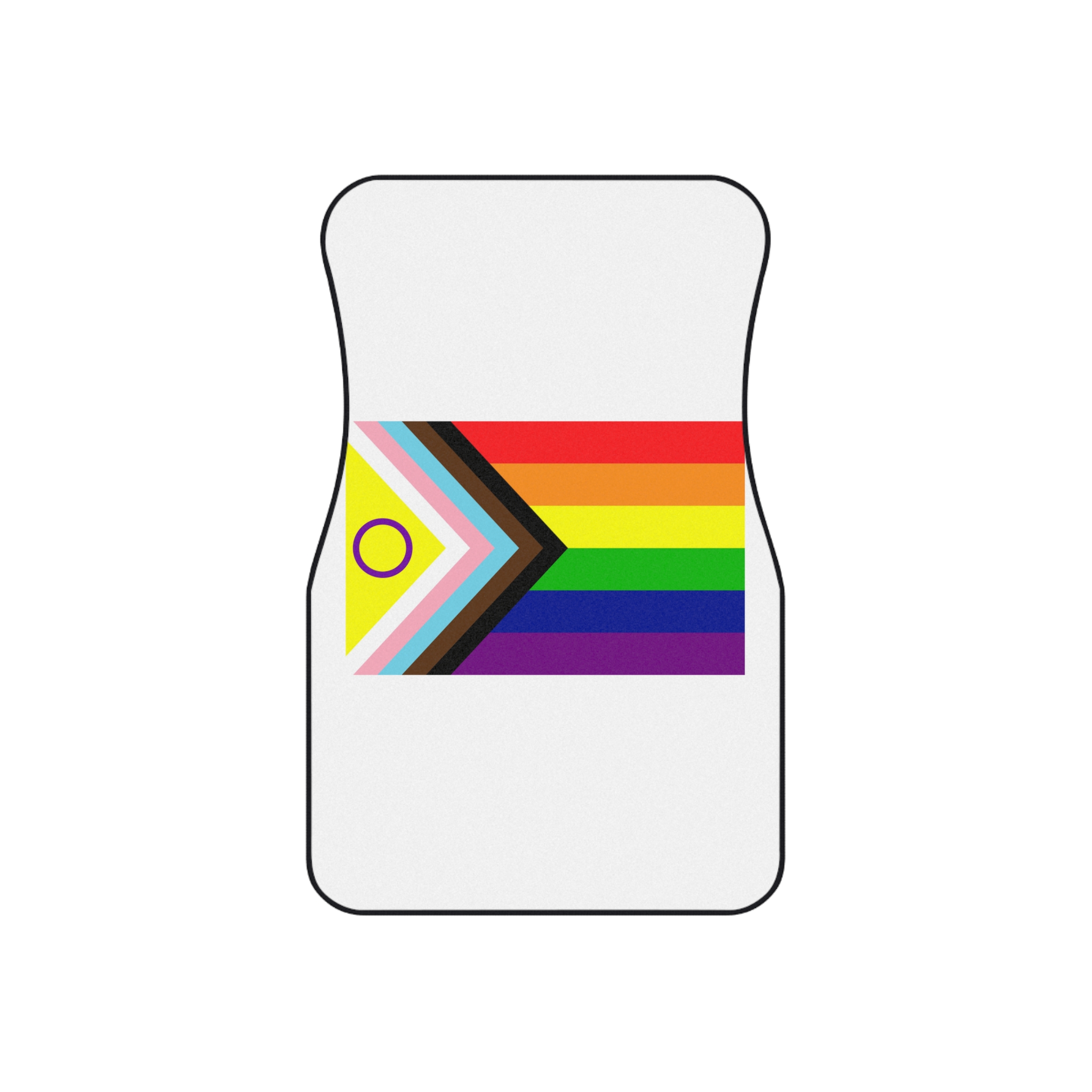 Lgbtq Pride Flag New Lgbtq Pride Flag Vector Updated Intersex Inclusive Progress Pride Flag Car Mats Set Of 4 - Image 2