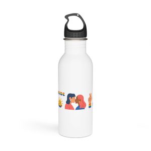 Vector Lgbt Trendy Clipart Set Colorful Cute Modern Collection Lgbtq Pride Elements Lesbian Girls Stainless Steel Water Bottle