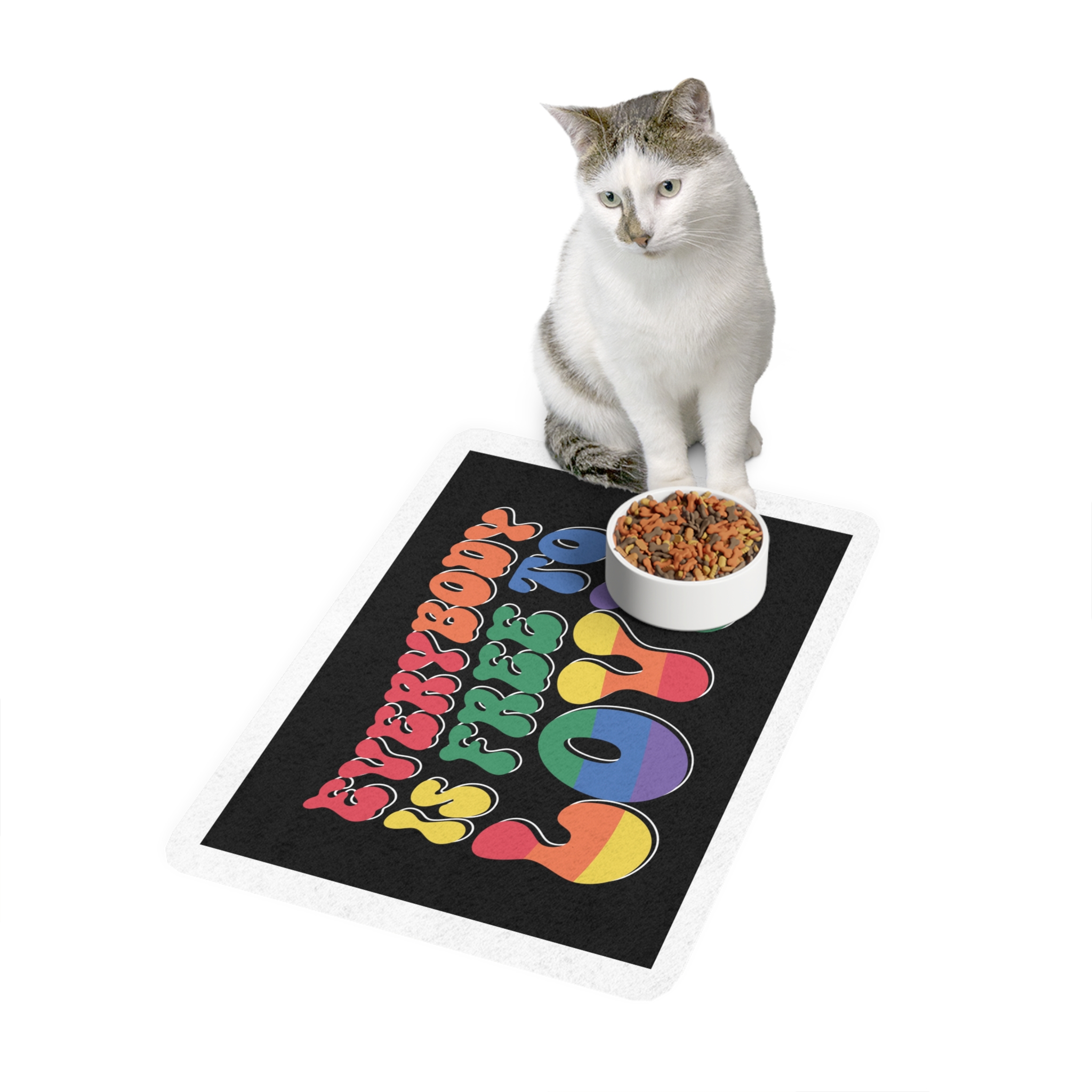 Pride Lgbt Gay Retro Tshirt Design Pet Food Mat 12x18 - Image 3