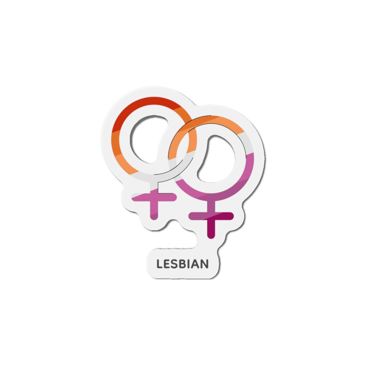 Lesbian Orientation Identity Symbol Die Cut Magnets - Image 13