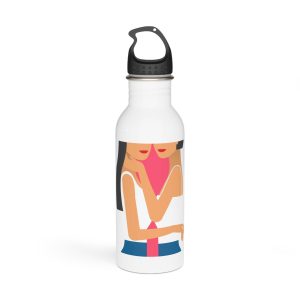 Two Girls Love Illustration Stainless Steel Water Bottle