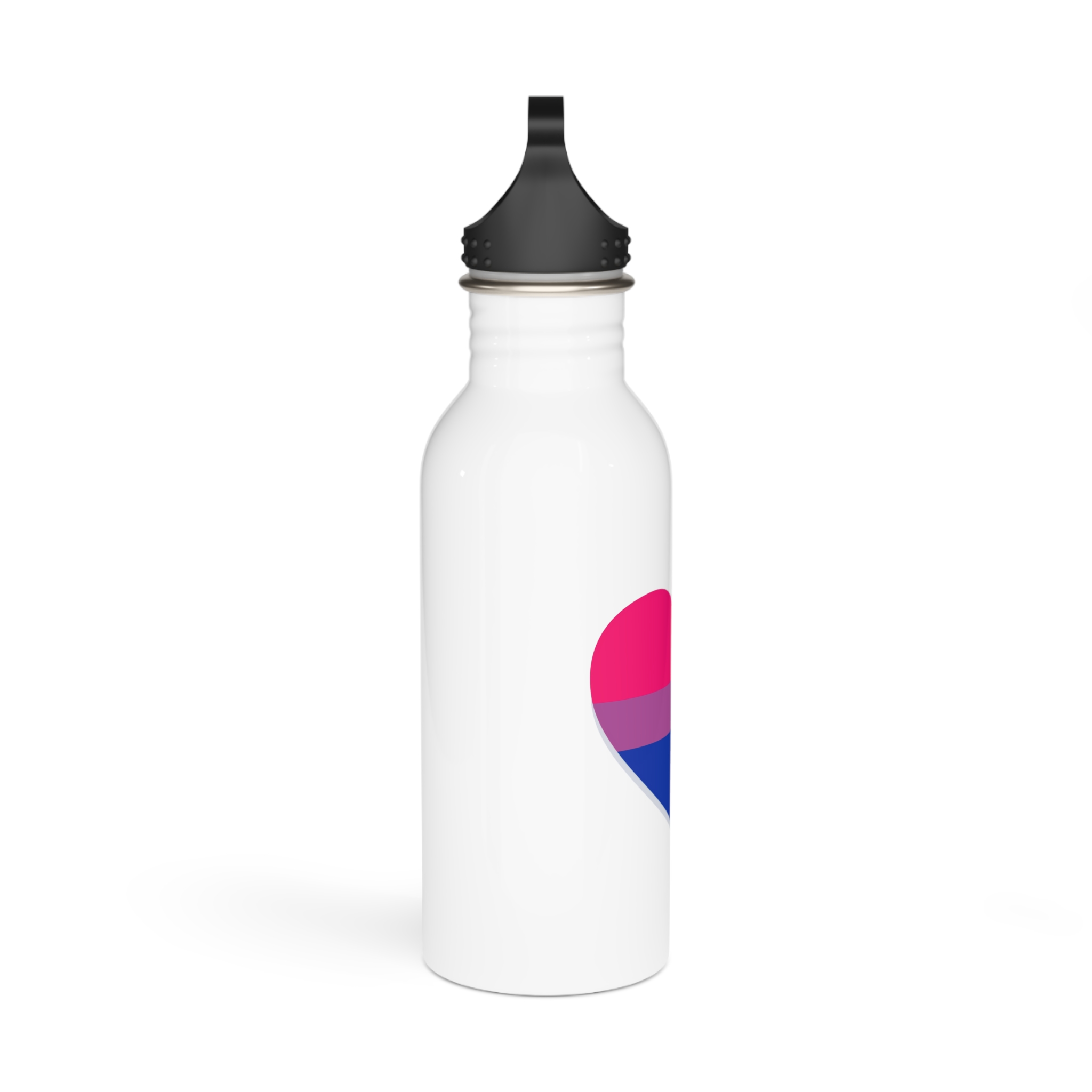 Bisexual Flag Heart Shape Stainless Steel Water Bottle - Image 2