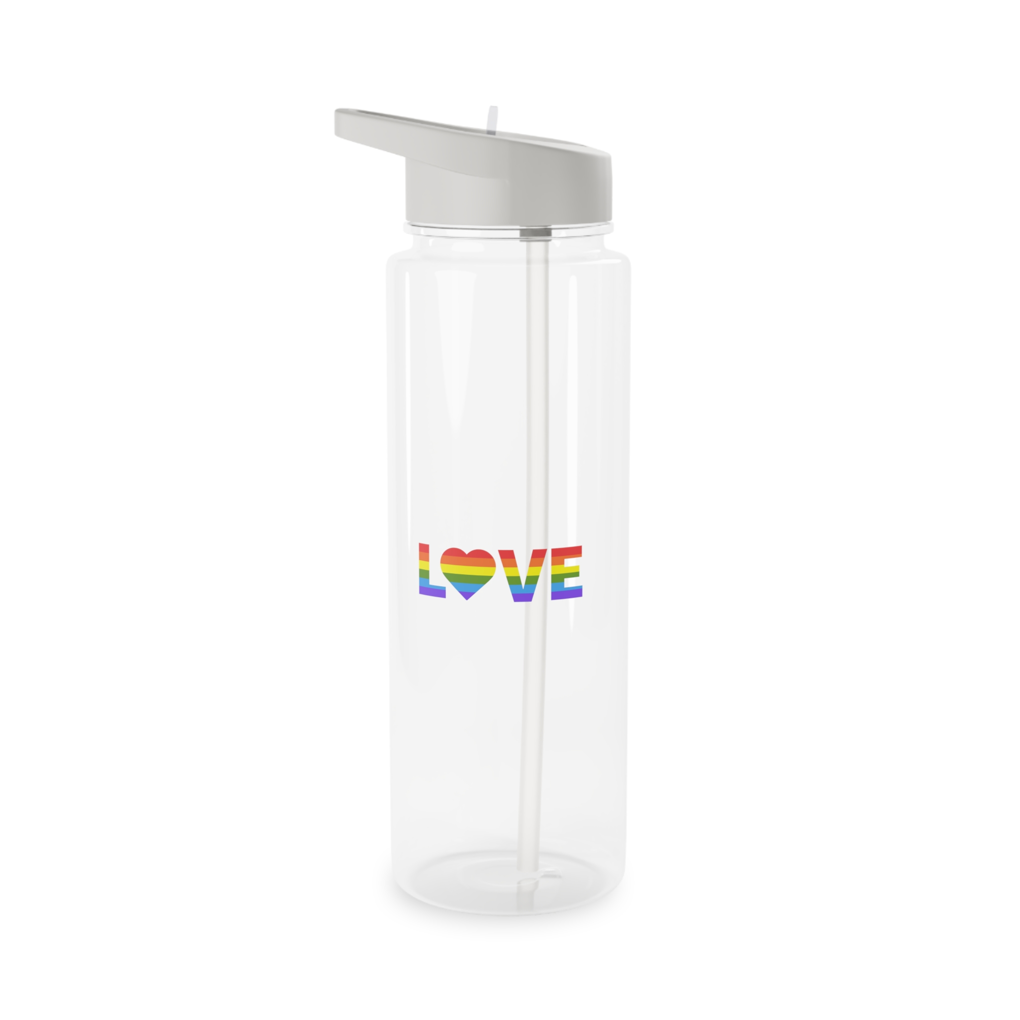 Love With Heart Rainbow Heart Shape Lgbtq Flag White Background Pride Month Tritan Water Bottle - Image 5