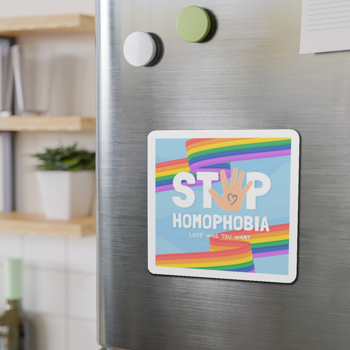 Hand Drawn Stop Homophobia Message Illustrated(1) Die Cut Magnets - Image 12