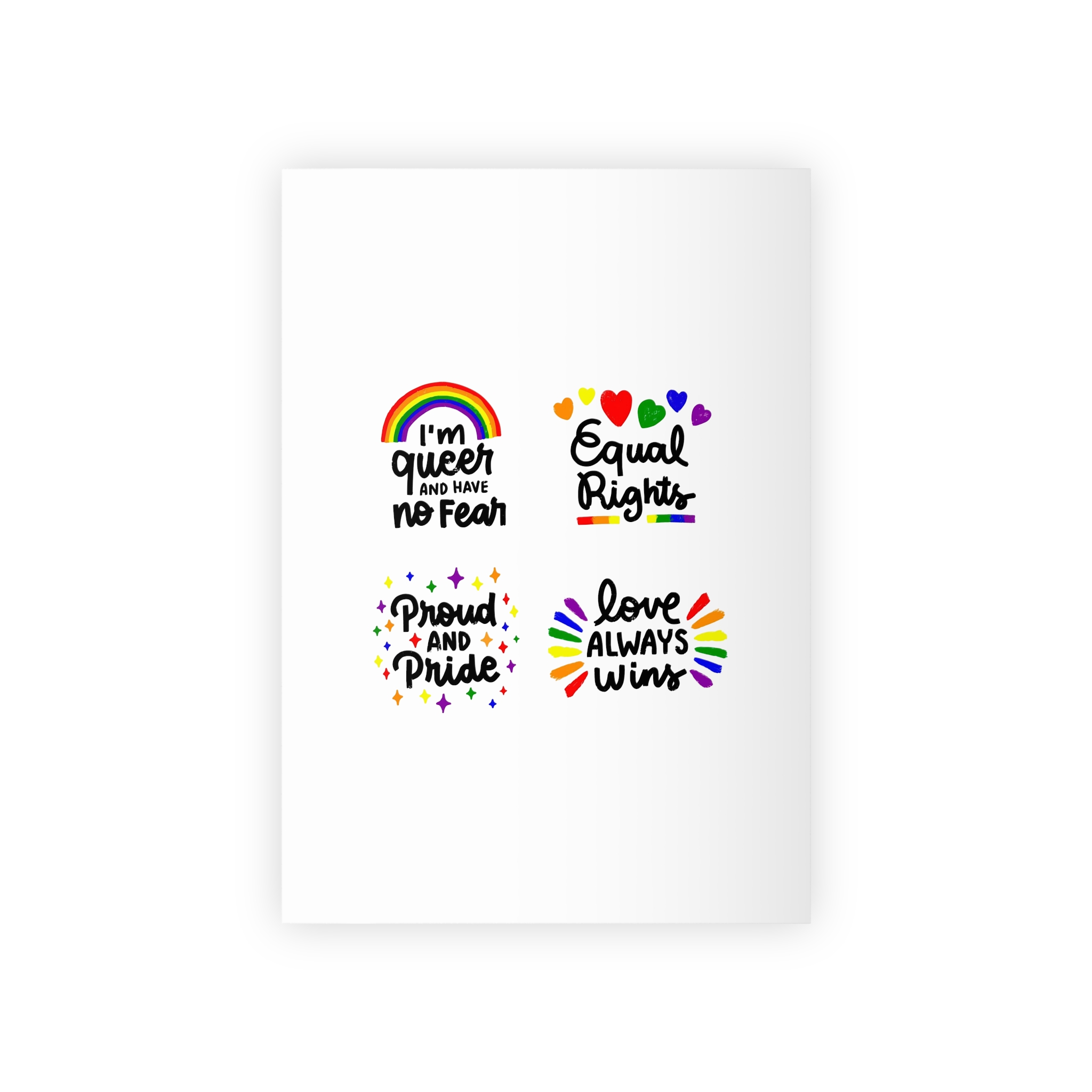 Hand Drawn Pride Day Badge Collection Gift Wrapping Paper Rolls 1pc