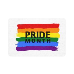 Grunge Pride Month Flag Background Pet Food Mat 12x18