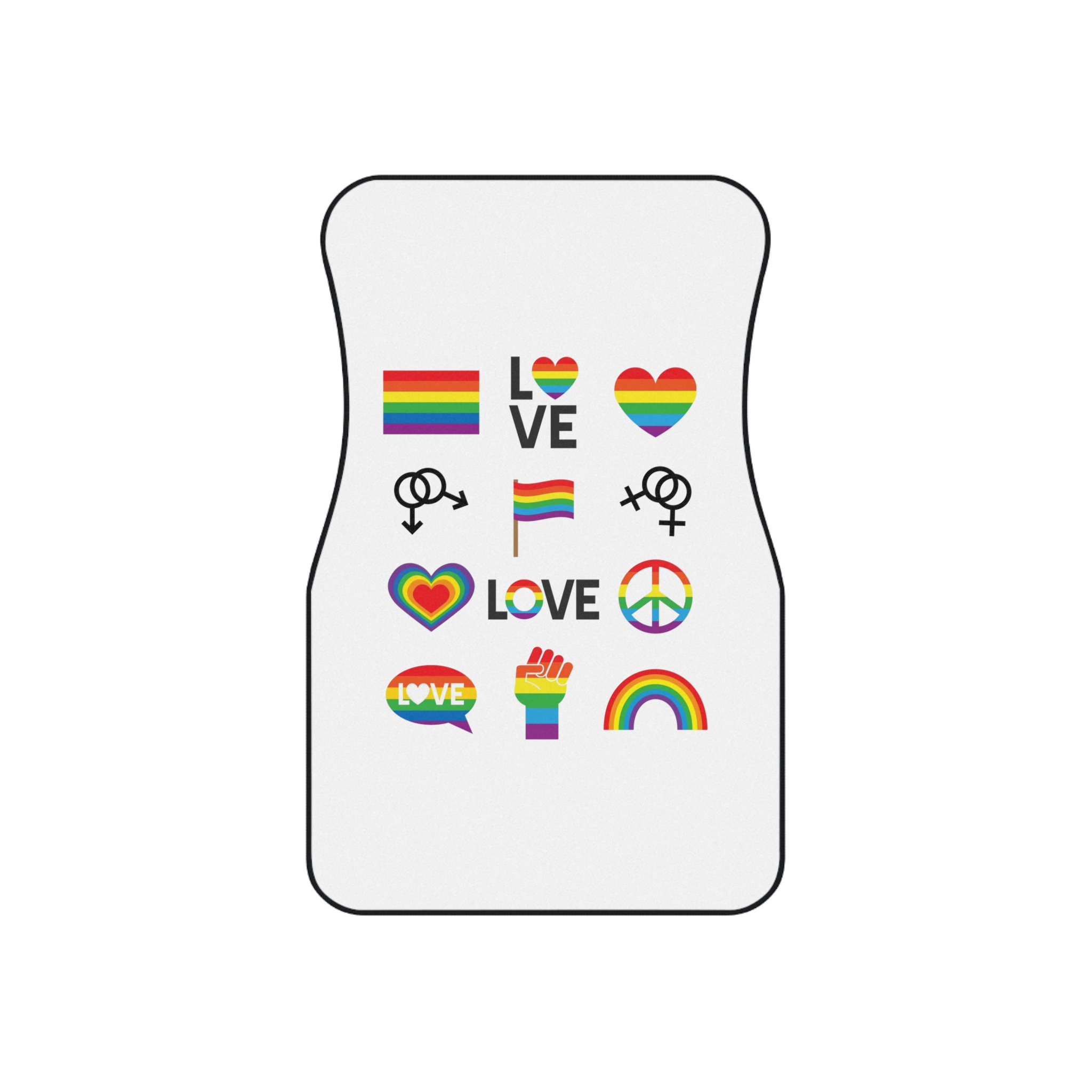 Vector Set Lgbt Homosexual Rainbow Flag Car Mats Set Of 4 - Image 2