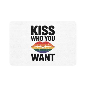 Kiss Who You Want T Shirt Design Isolated White Background 3 Pet Food Mat 12x18