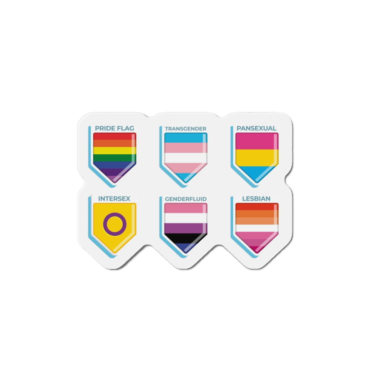 Flat Pride Month Lgbt Flags Collection Die Cut Magnets - Image 4