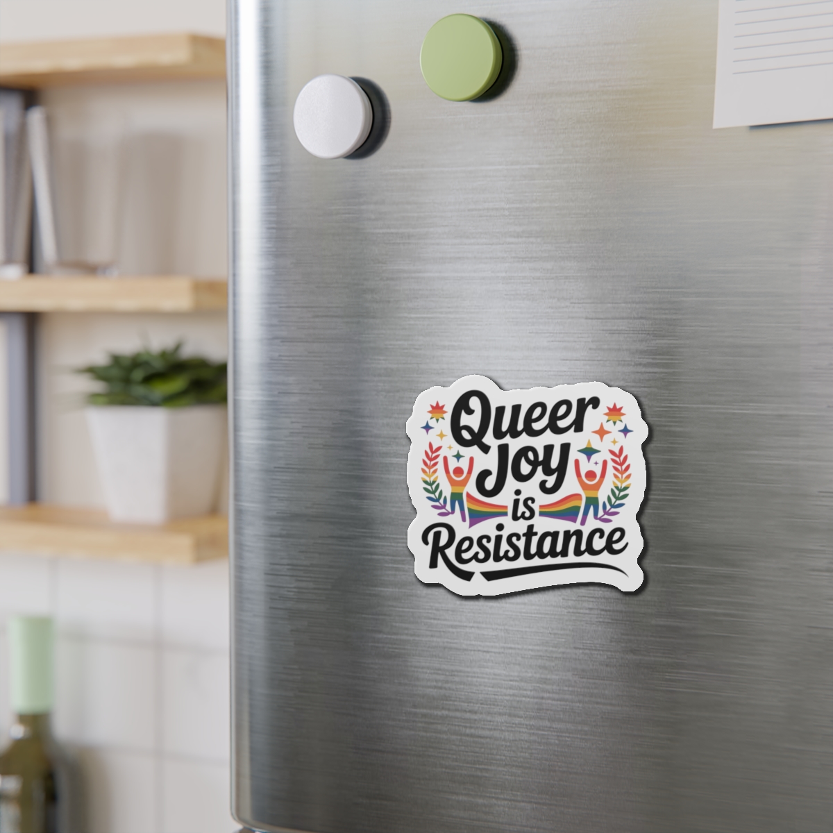 Queer Joy Is Resistance T Shirt Design Isolated White Background Die Cut Magnets - Image 9