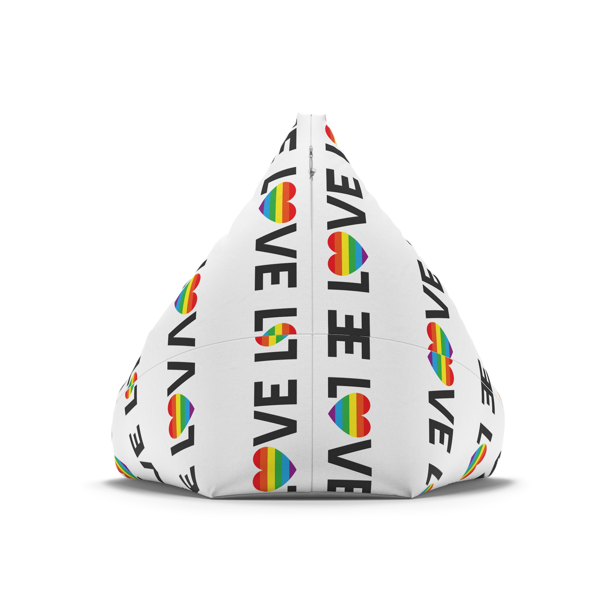Vector Lgbt Rainbow Flag Love Heart Lettering Bean Bag Chair Cover - Image 6