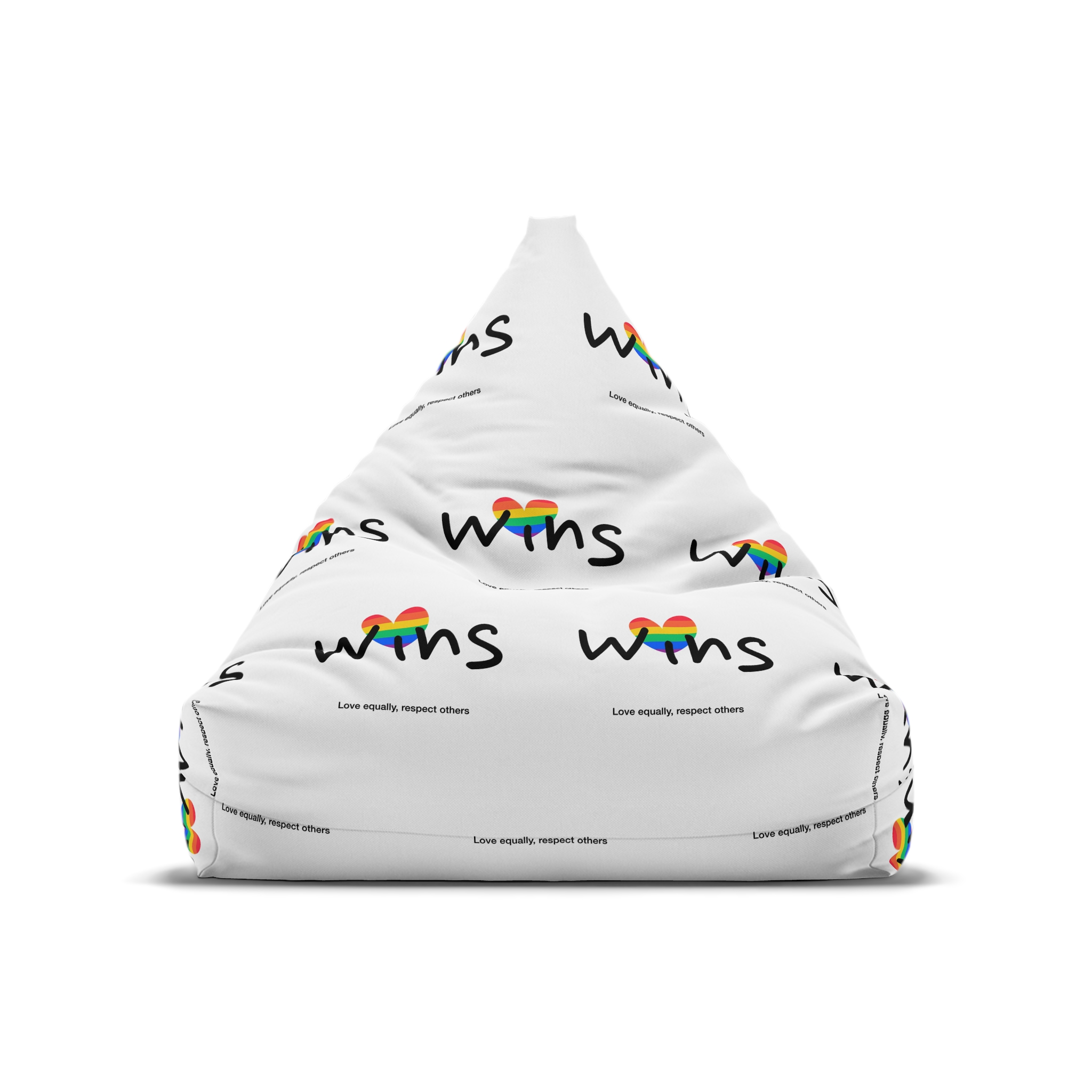 Love Letter Pride Rainbow Lettering Text Writing Pattern Freedom Love Heart Homo Colors Flag Parade (2) Bean Bag Chair Cover - Image 5