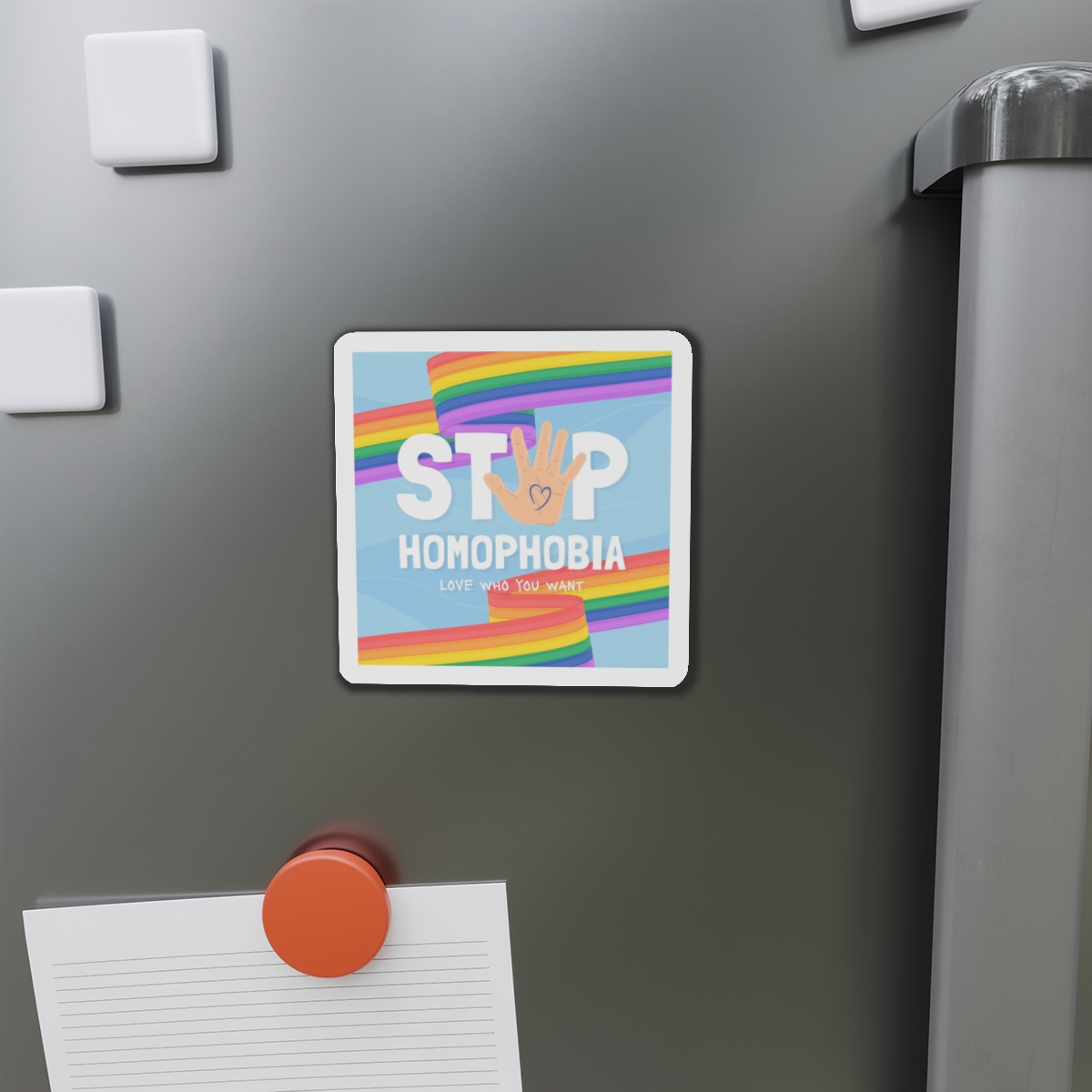 Hand Drawn Stop Homophobia Message Illustrated(1) Die Cut Magnets - Image 8