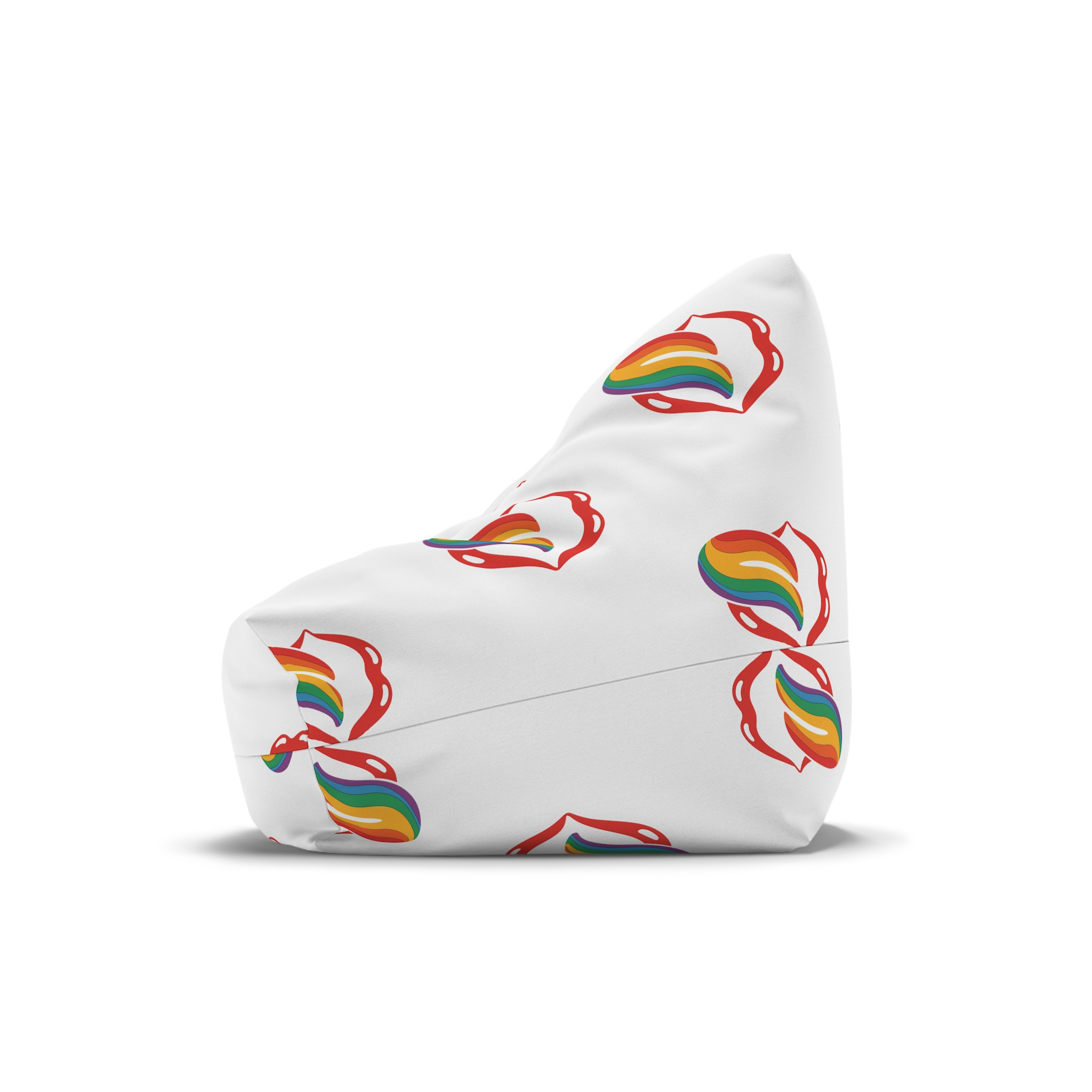 Rainbow Tongue Pop Art Lips Illustration Bean Bag Chair Cover - Image 4
