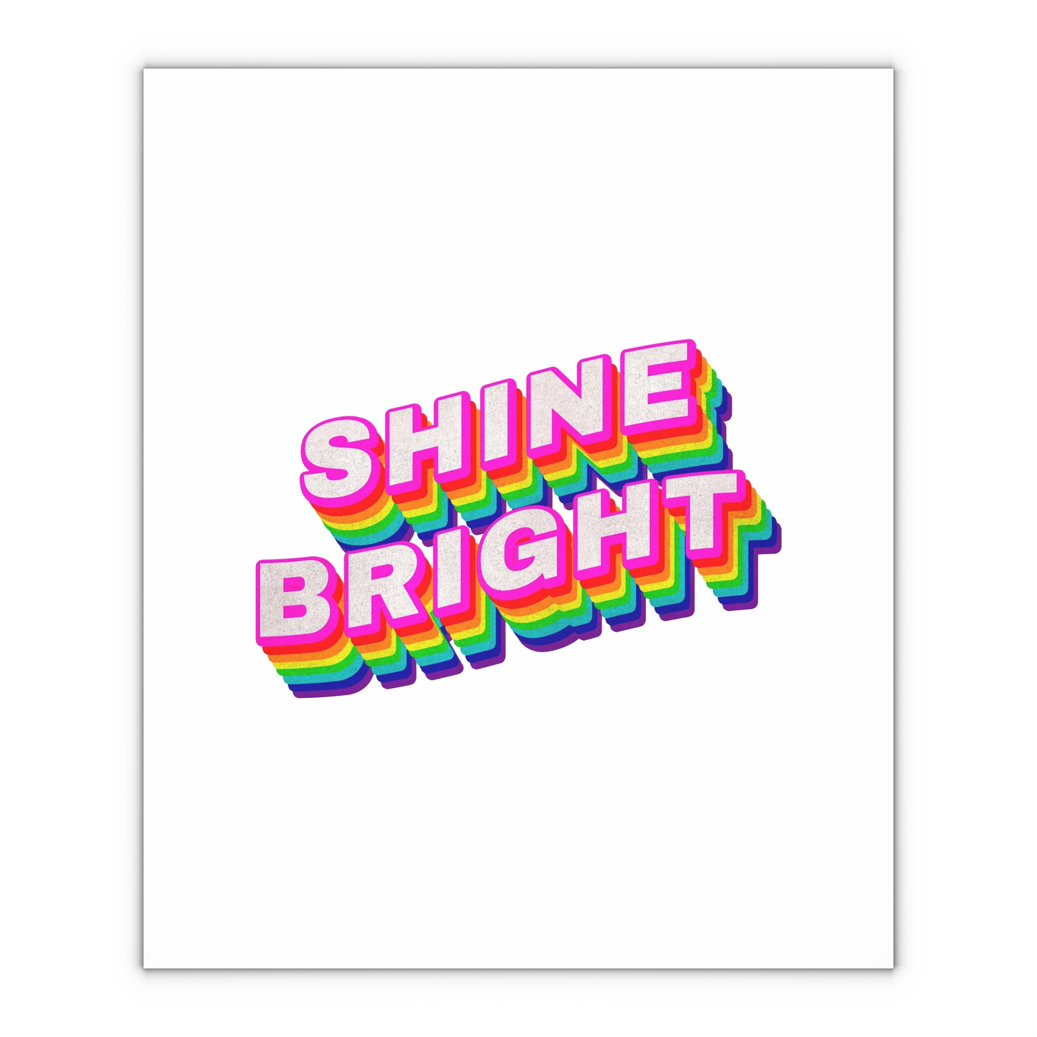 Rainbow Word Shine Bright Typography Design Element Gift Wrapping Paper Sheets 1pc - Image 4