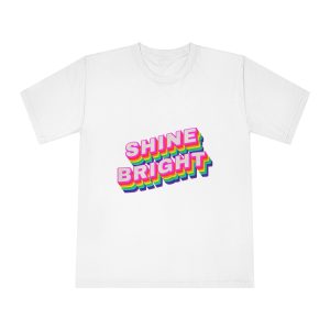 Rainbow Word Shine Bright Typography Design Element - Unisex Classic Crewneck T Shirt