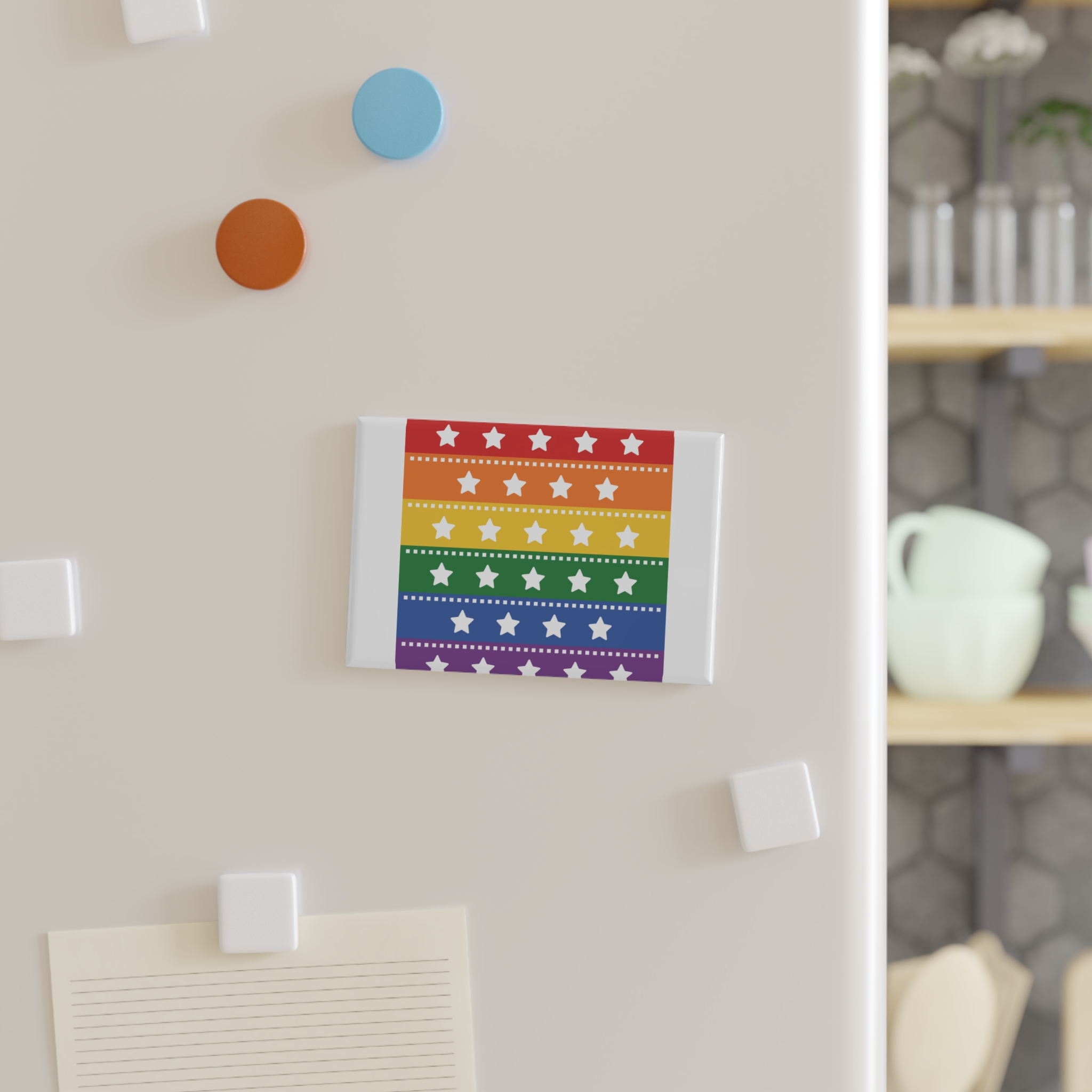 Lgbt Pride Month June Lesbian Gay Bisexual Transgender Lgbtq Flag Rainbow Vector(4) Button Magnet Rectangle 1 And 10 Pcs - Image 7
