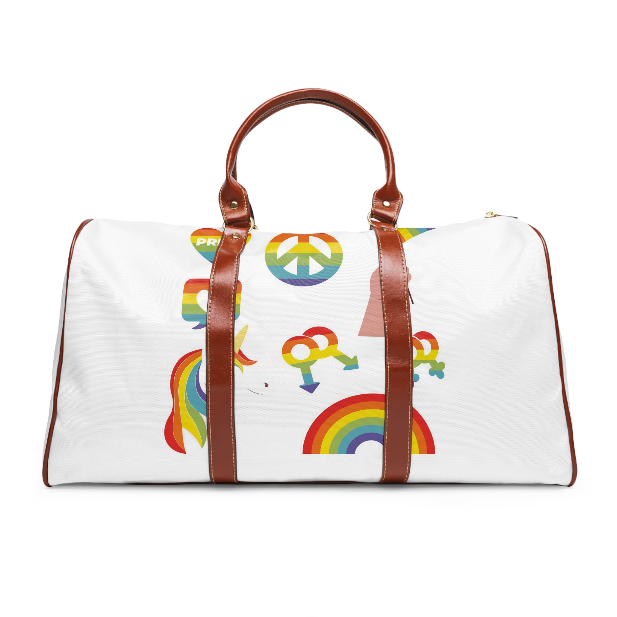 Flat Lgbt Pride Month Elements Collection Waterproof Travel Bag