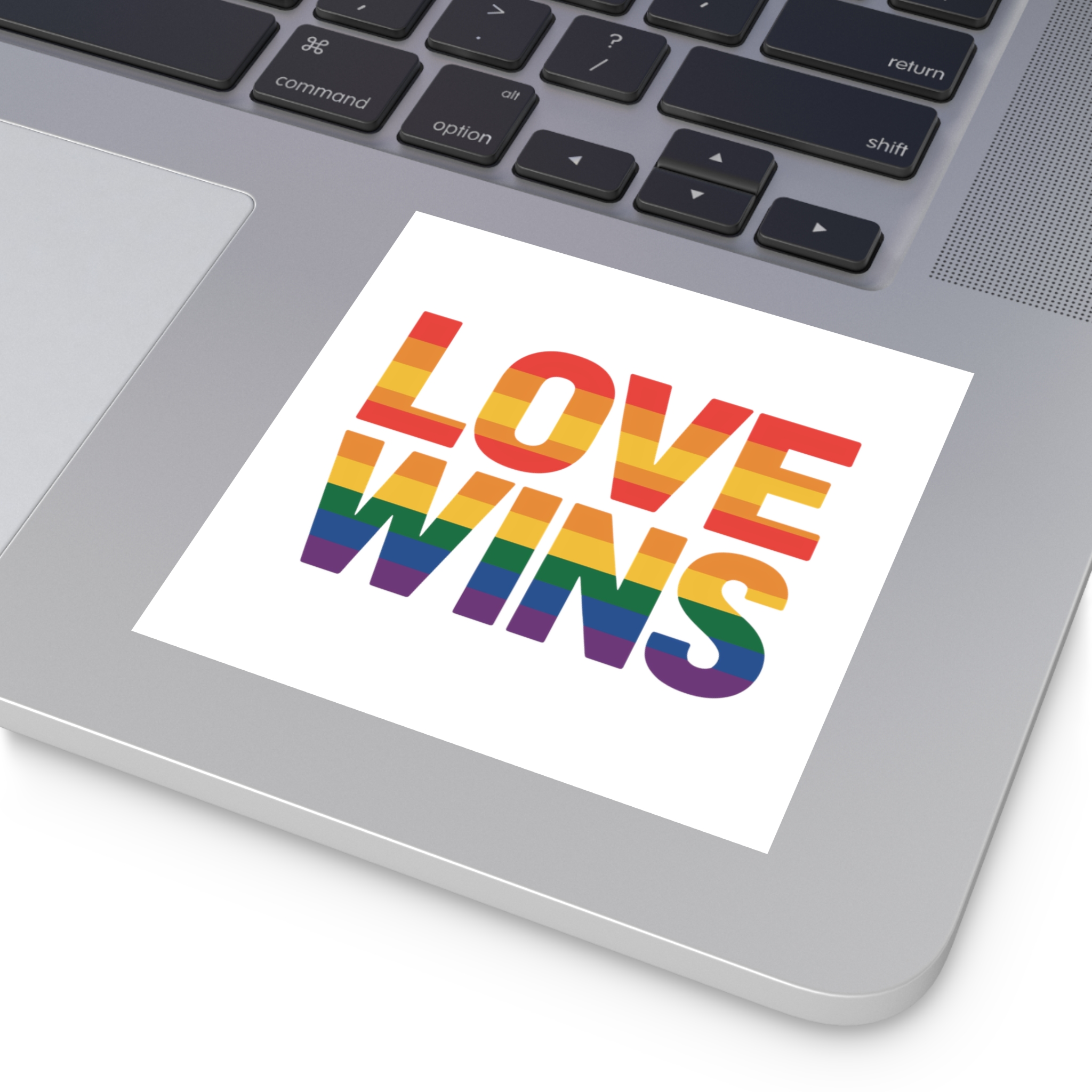 Love Wins Rainbow Pride Message1 Laminate Stickers Square - Image 19