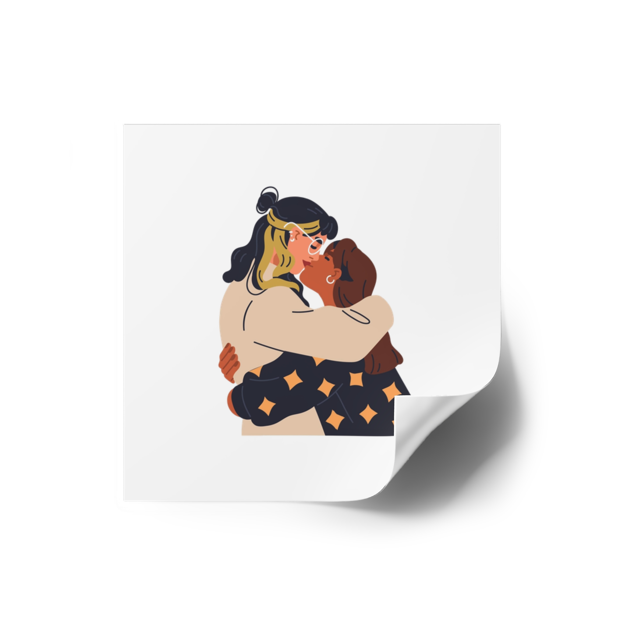 Lesbian Love Couple Kissing Hugging Lgbt Women Embracing Together With Passion Modern Young Homosexual Girlfriends Lgbtq Lovers Valentines Flat Vector Illustration Isolated White Background Laminate... - Image 2