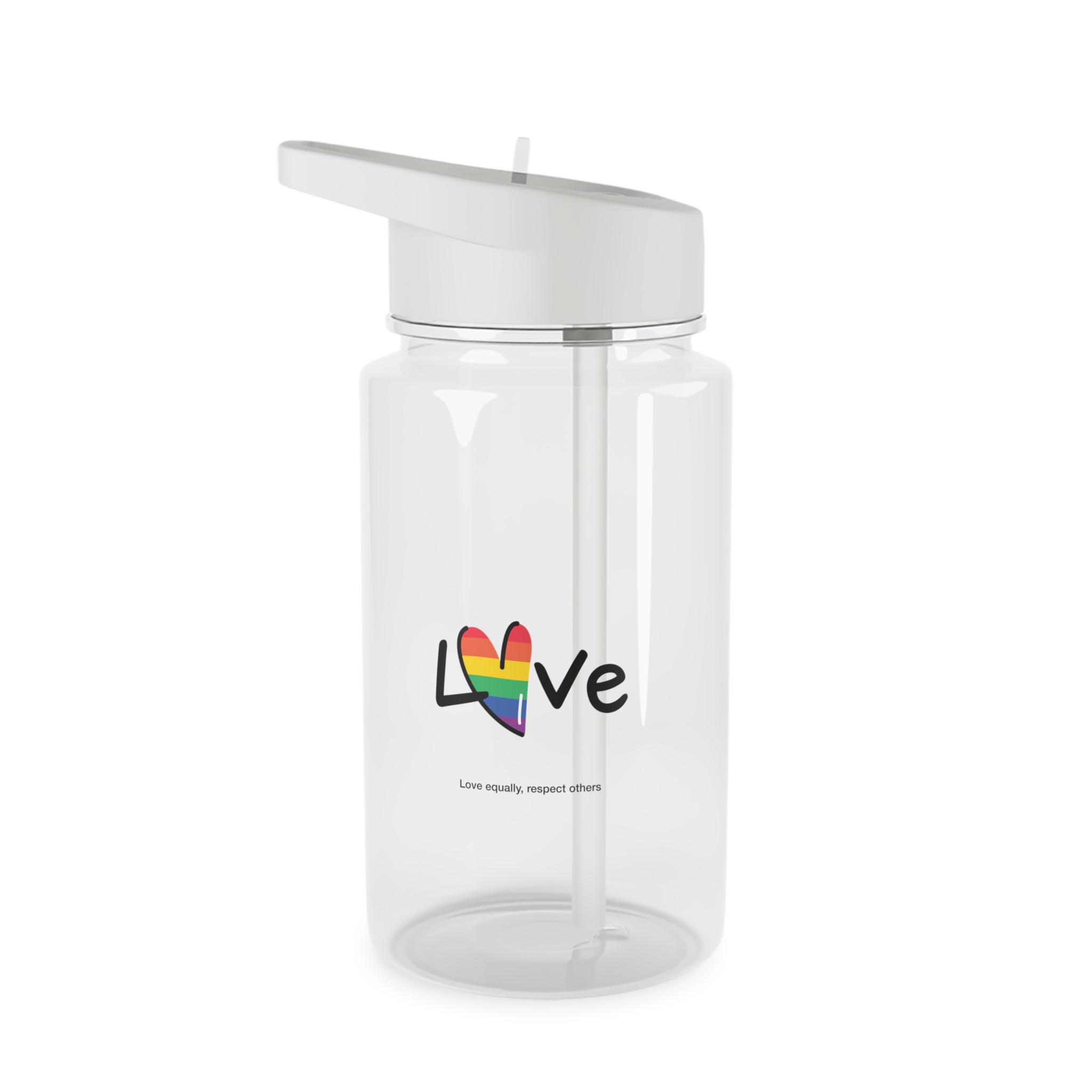 Love Letter Pride Rainbow Lettering Text Writing Pattern Freedom Love Heart Homo Colors Flag Parade(1) (1) Tritan Water Bottle