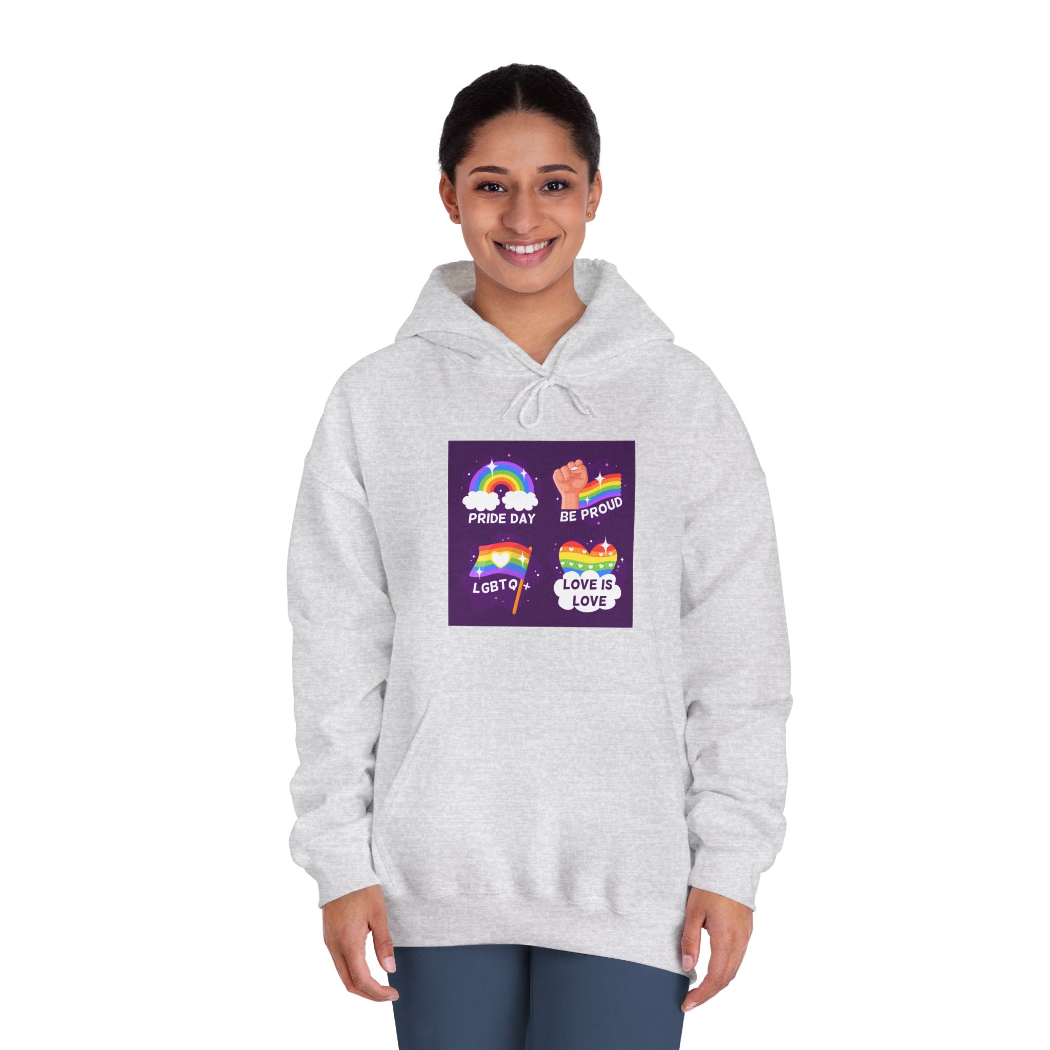Pride Day Badges Collection Unisex Dryblend Hooded Sweatshirt - Image 8
