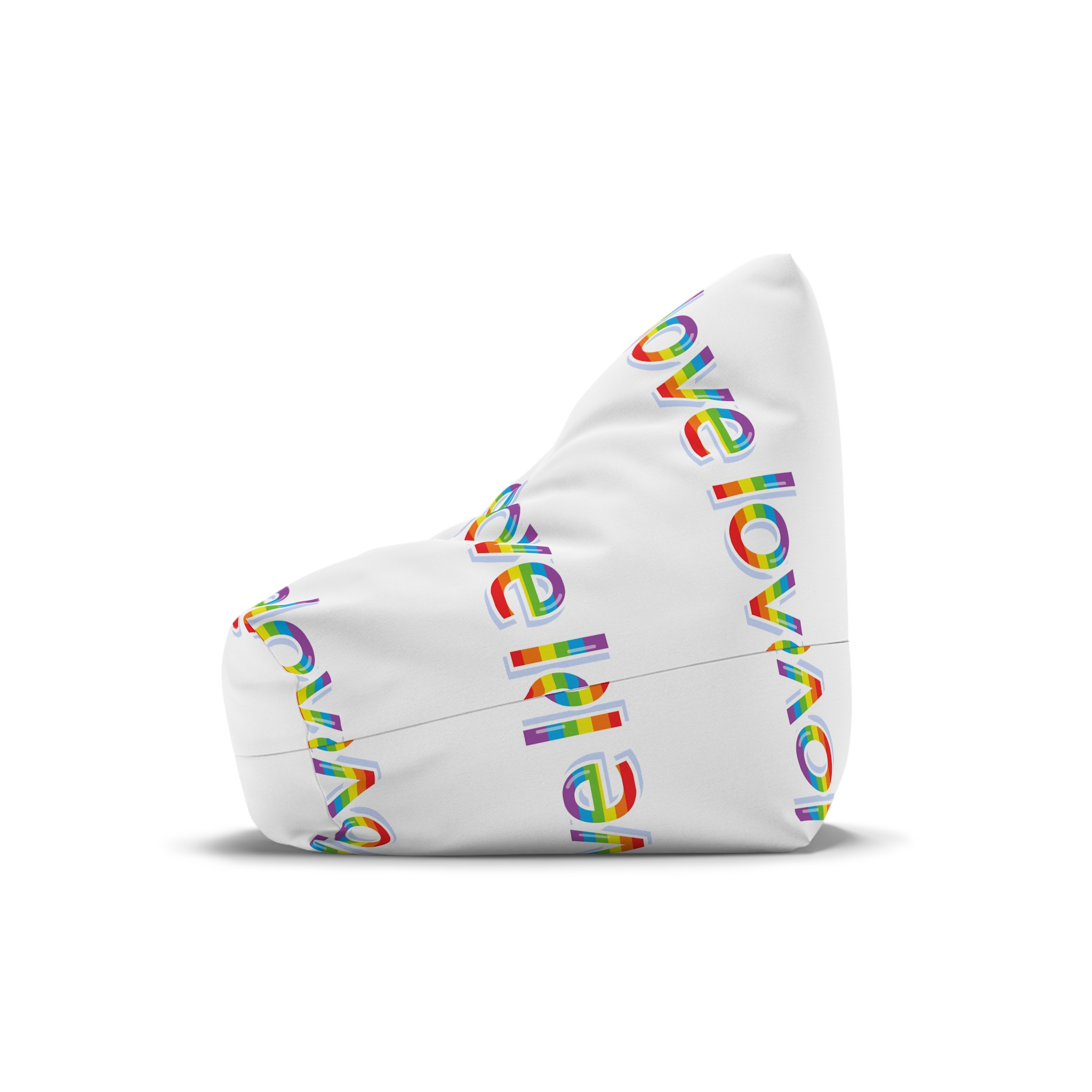 Word Love Rainbow Beautiful Letters Sticker Word Love Light Background Bean Bag Chair Cover - Image 4