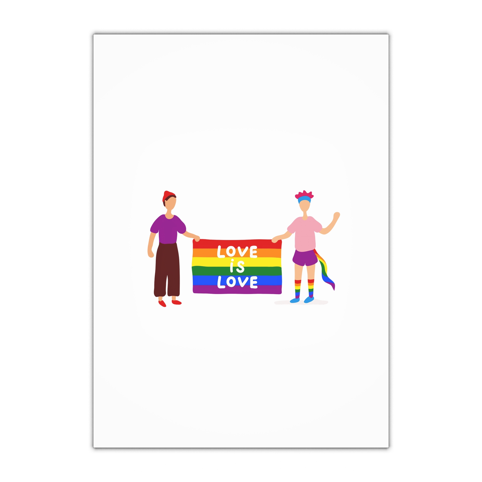 Two Gays Holding Rainbow Flag Gift Wrapping Paper Sheets 1pc