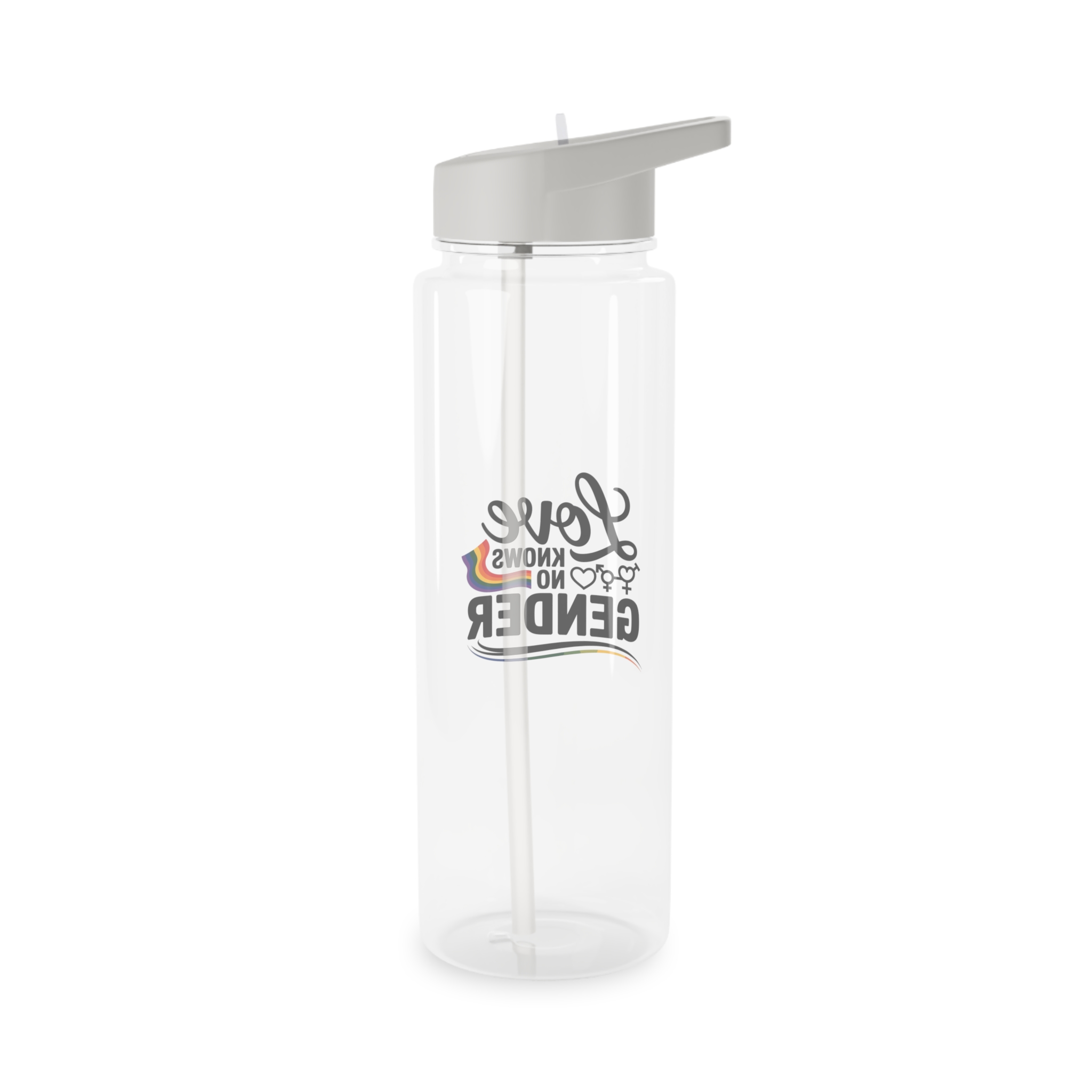 Love Knows No Gender T Shirt Design Isolated White Background Tritan Water Bottle - Image 6