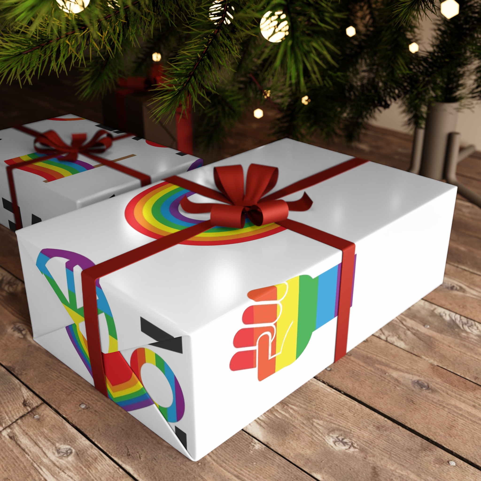 Vector Set Lgbt Homosexual Rainbow Flag Gift Wrapping Paper Sheets 1pc - Image 3
