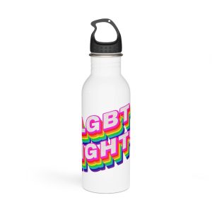 Rainbow Word Lgbt Rights Typography Design Element Stainless Steel Water Bottle