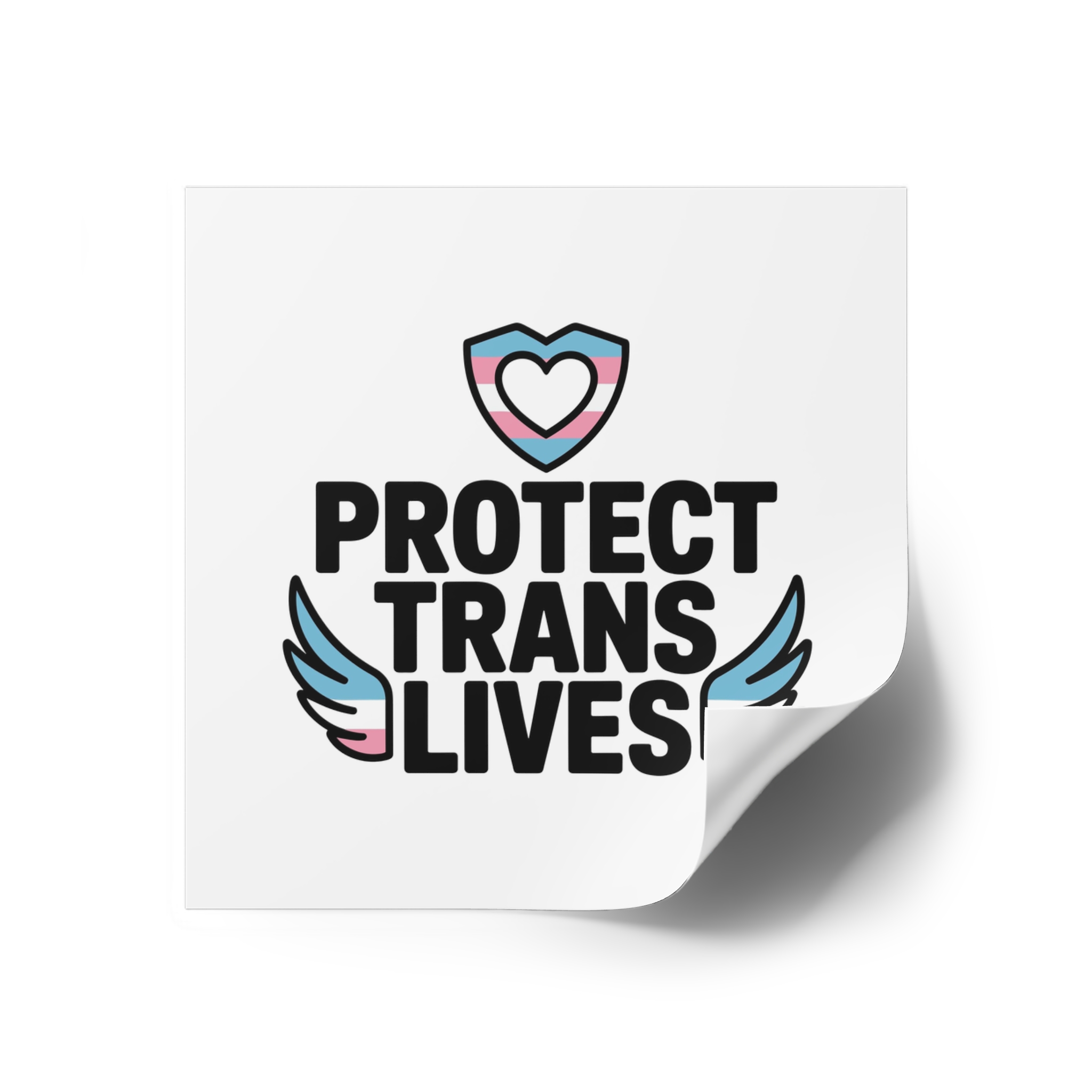 Protect Trans Lives T Shirt Design Isolated White Background Laminate Stickers Square - Image 18