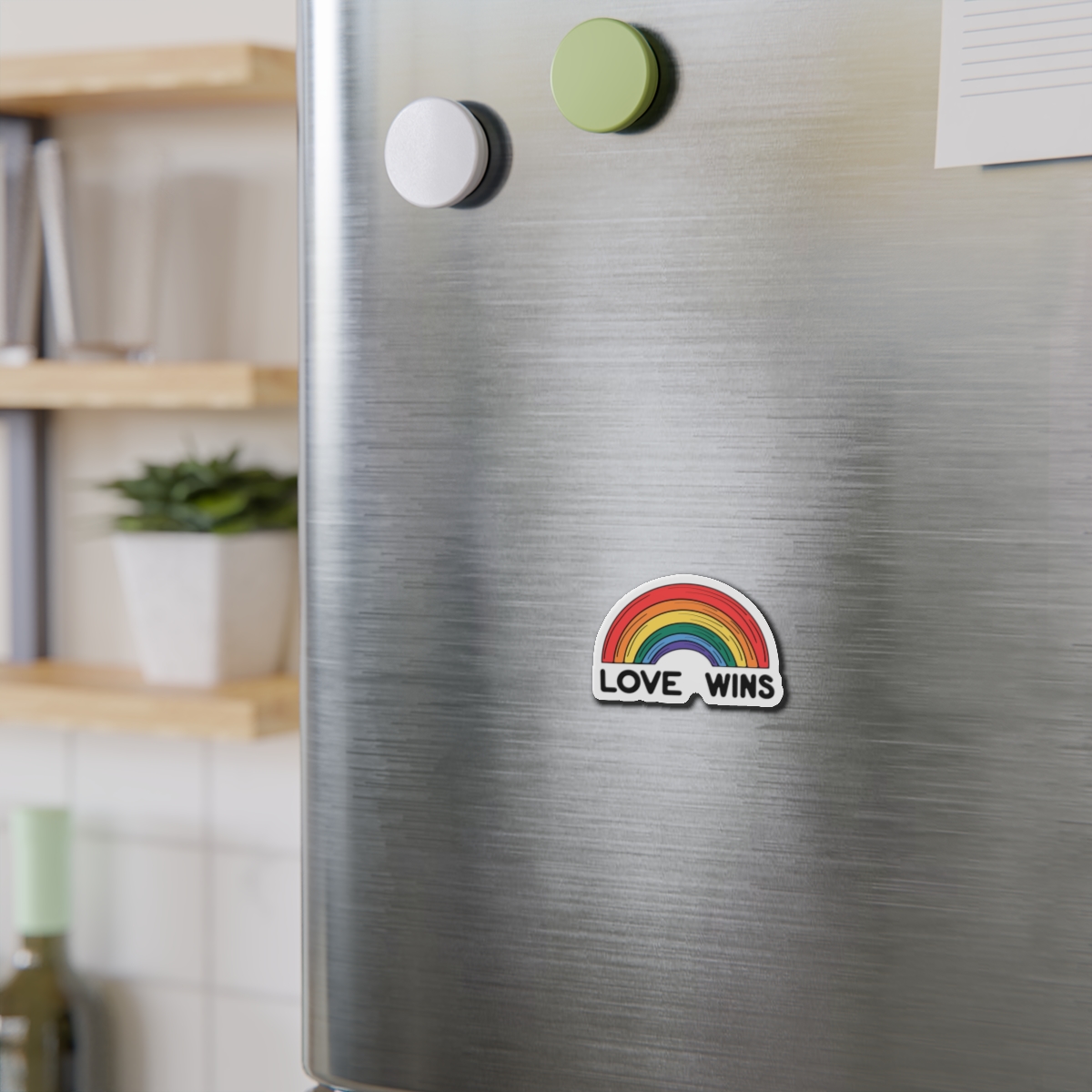 Love Wins Rainbow Pride Illustration Die Cut Magnets - Image 3