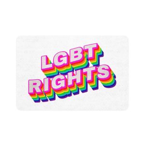 Rainbow Word Lgbt Rights Typography Design Element Pet Food Mat 12x18