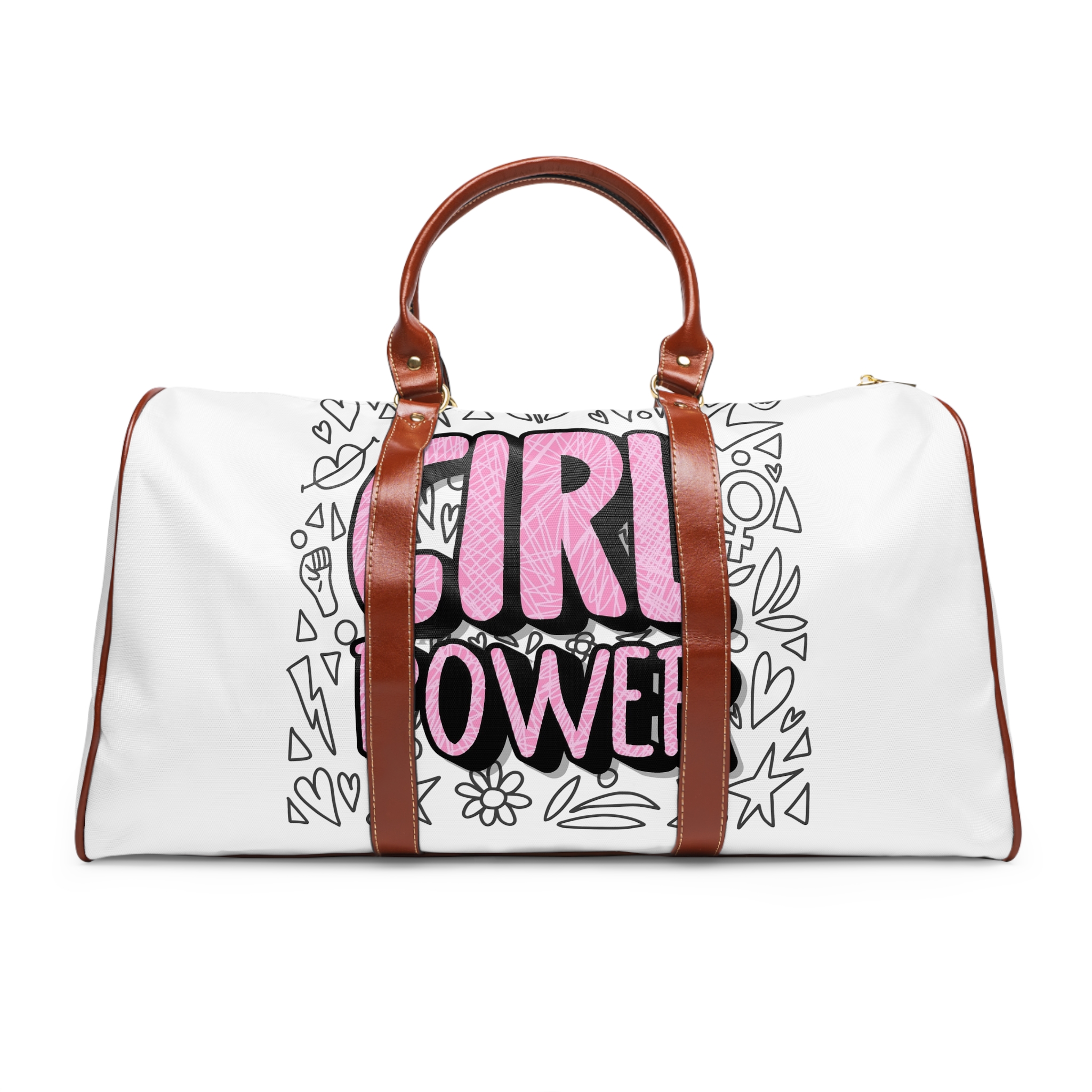 Girl Power Poster Vector Concept Illustration Waterproof Travel Bag