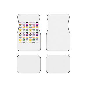 Vector Seamless Pattern Gender Lgbt Flag Heart Car Mats Set Of 4
