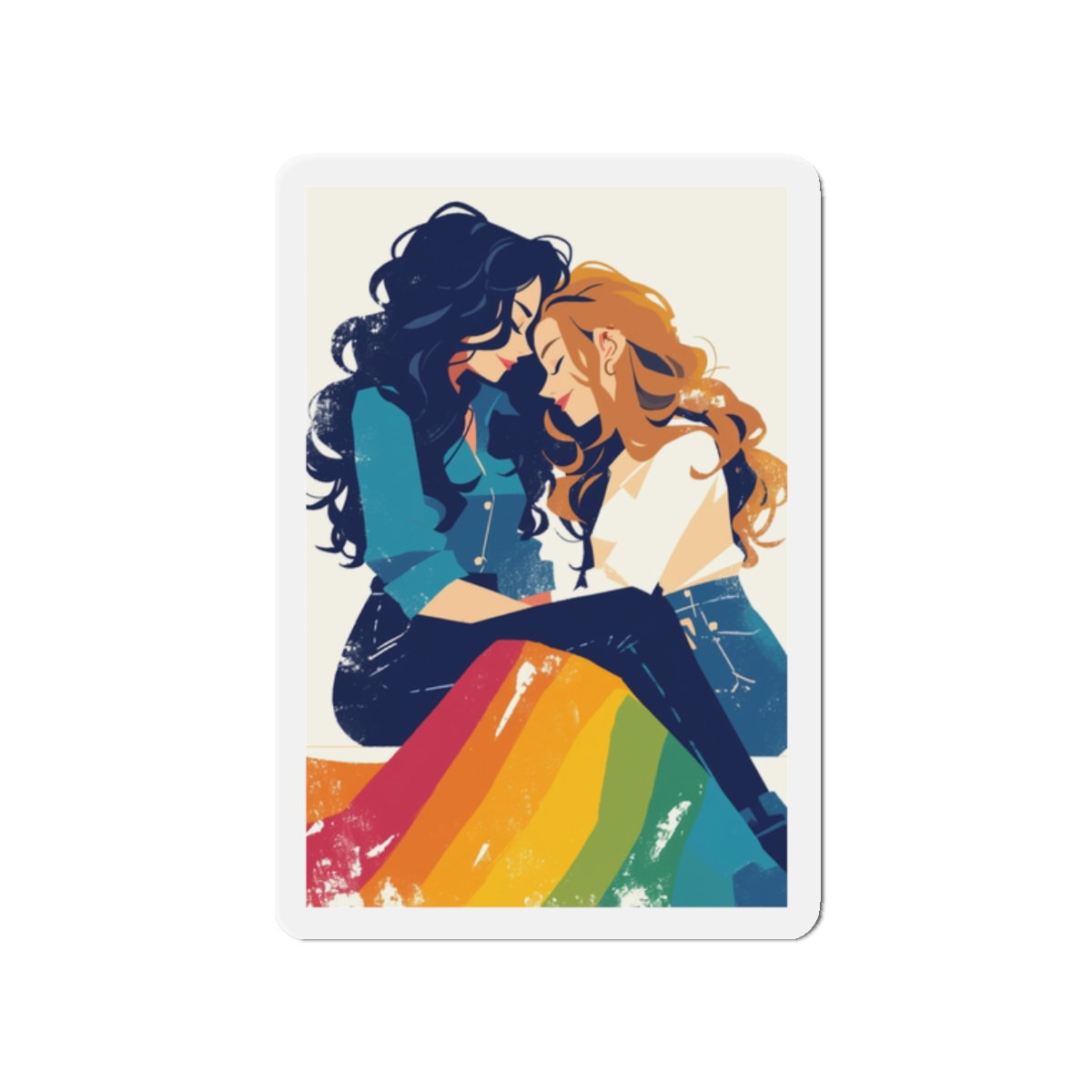 Lesbian Unity Strength Art Exhibit Sticker Die Cut Magnets
