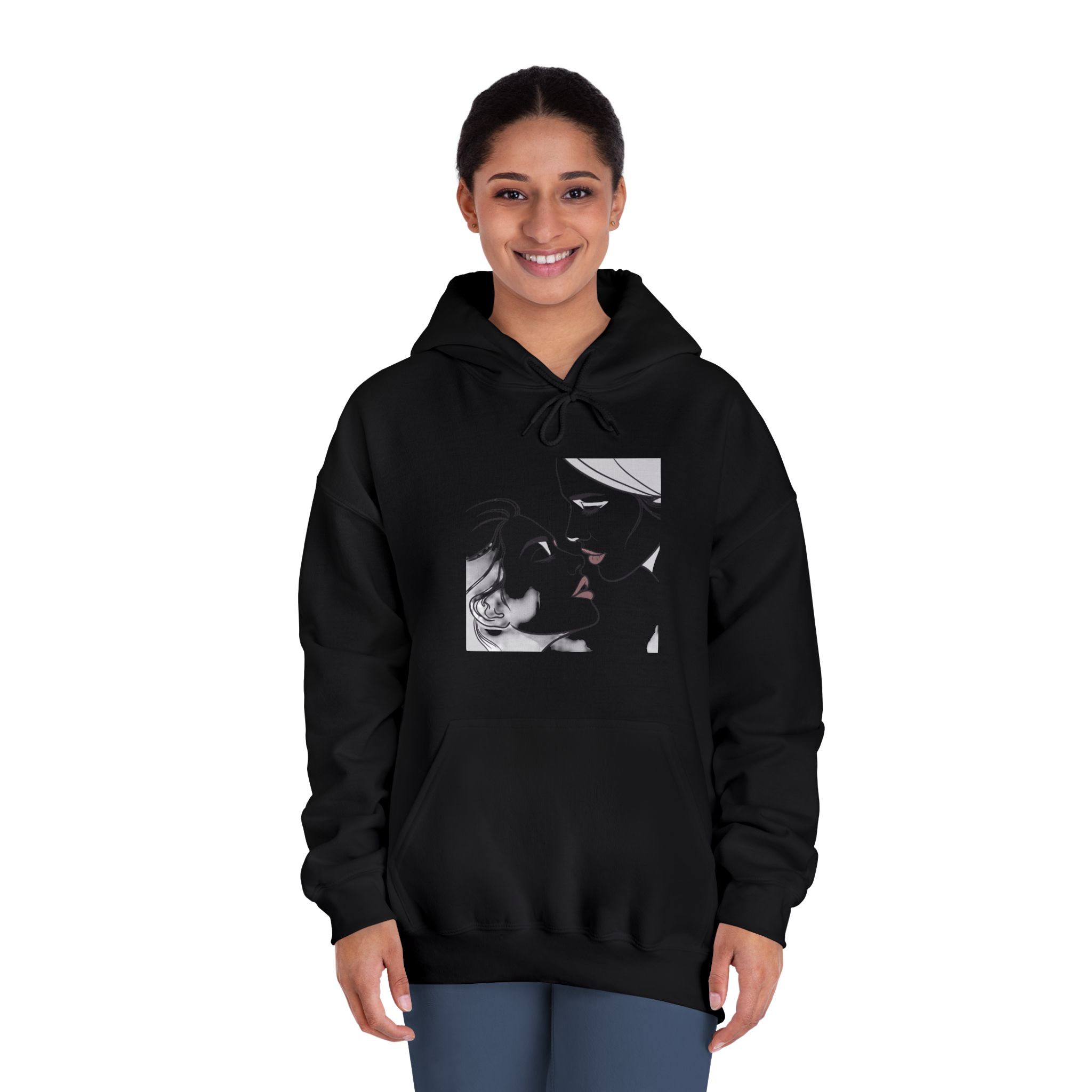 Perfect Lip Set Open Close Smooches Unisex Dryblend Hooded Sweatshirt - Image 12