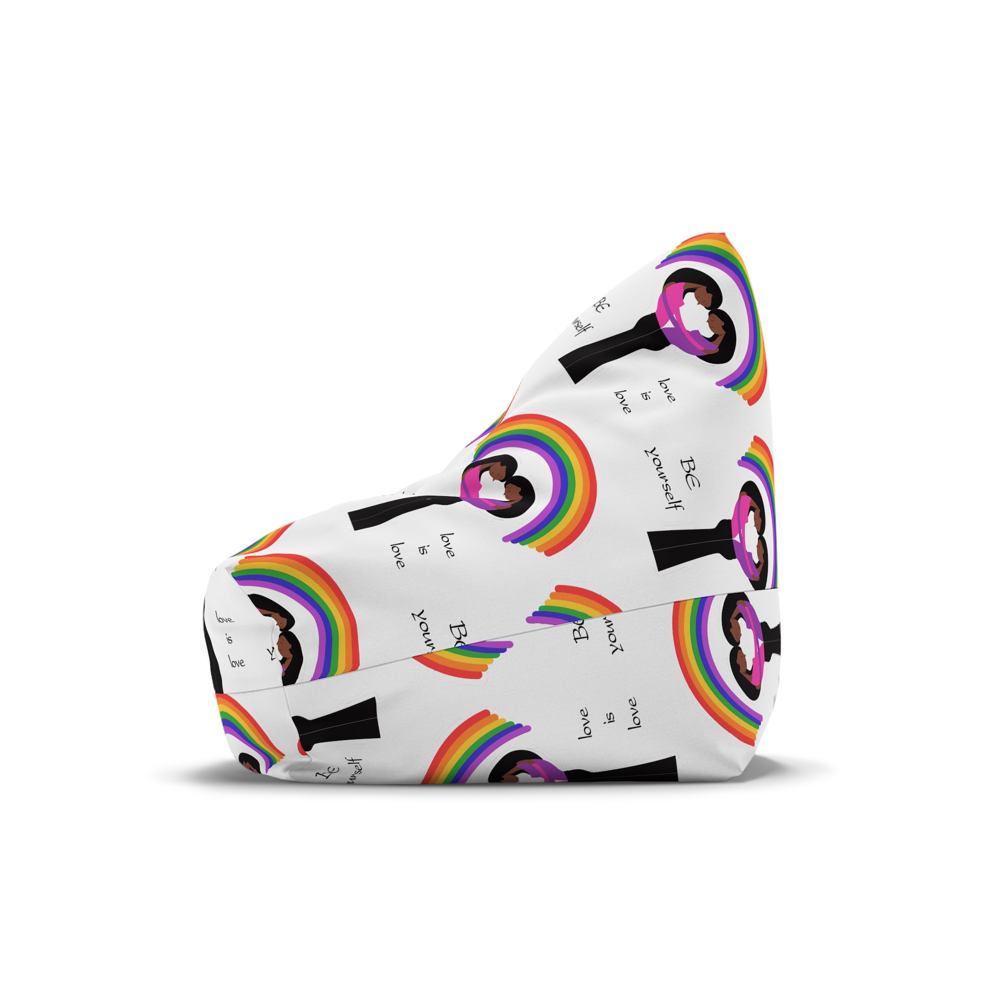 Poster Two Girls Hugging With Rainbow Bean Bag Chair Cover - Image 4