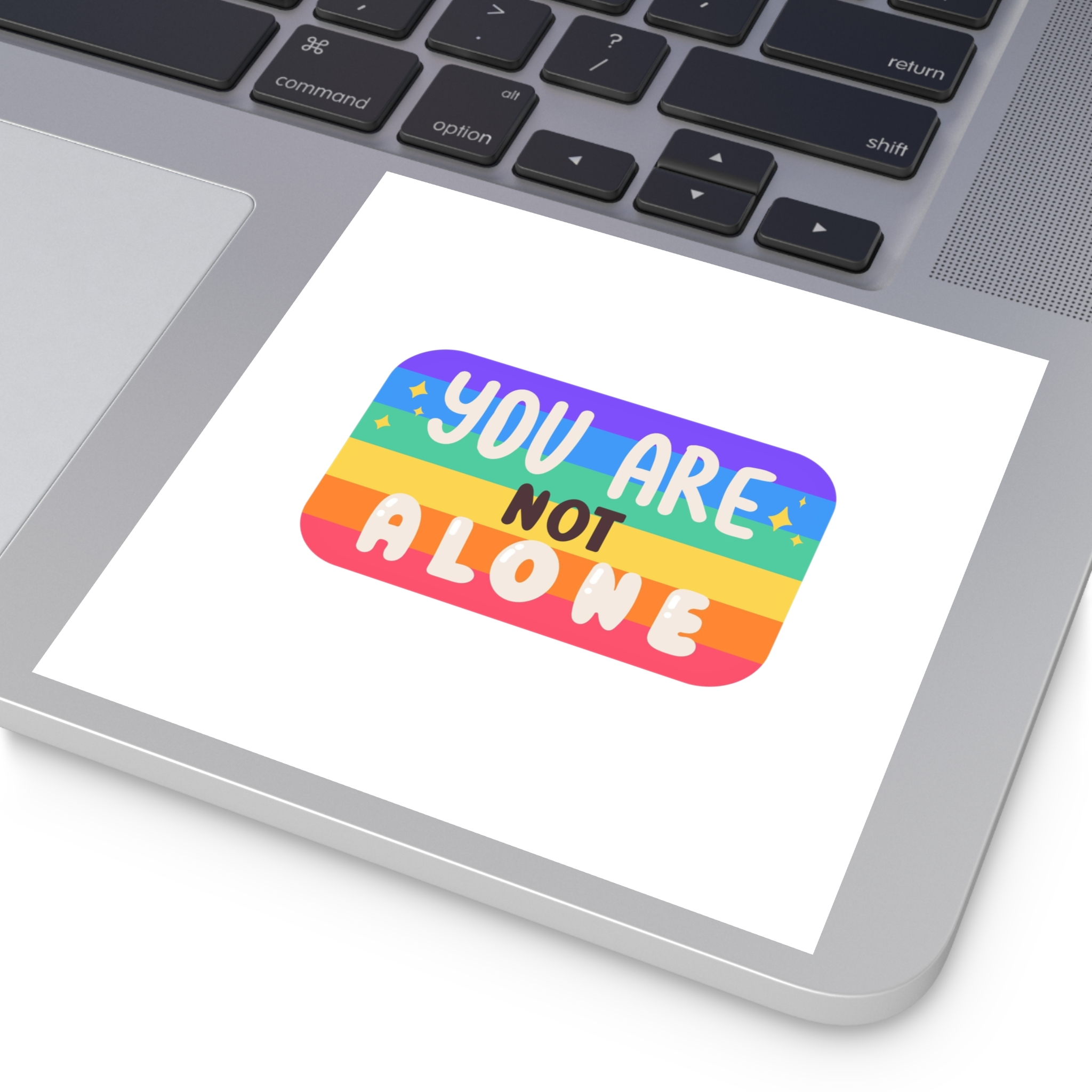 Lgbt Sticker Pack White Background Lgbtq Set Symbol Lgbt Pride Community Rainbow Elements Vector Hand Draw Illustration Hand Drawn Lettering (2) Laminate Stickers Square - Image 75