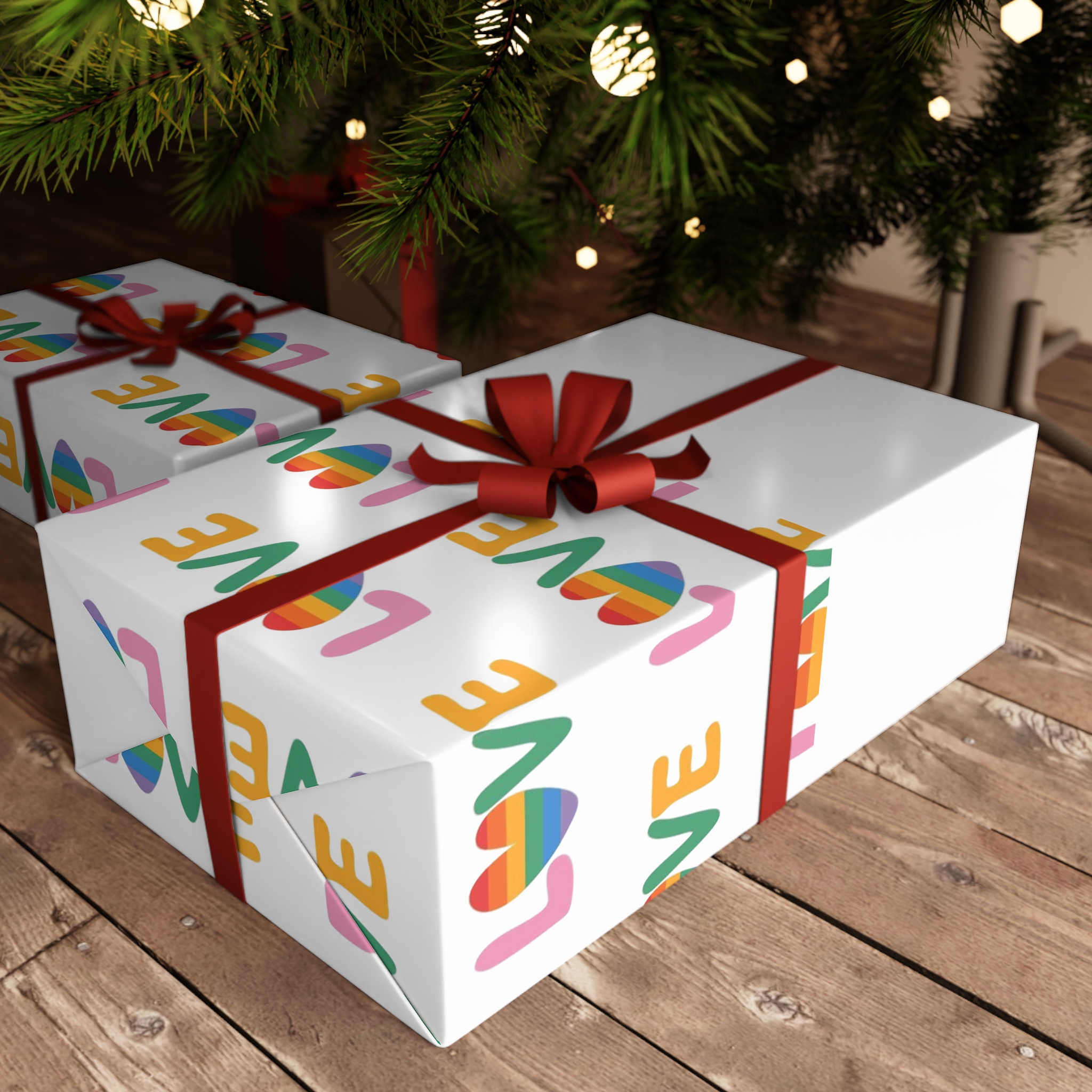 Rainbow Love Lettering Seamless Pattern Happy Pride Minimalistic Background With Simple Text Gift Wrapping Paper Sheets 1pc - Image 3