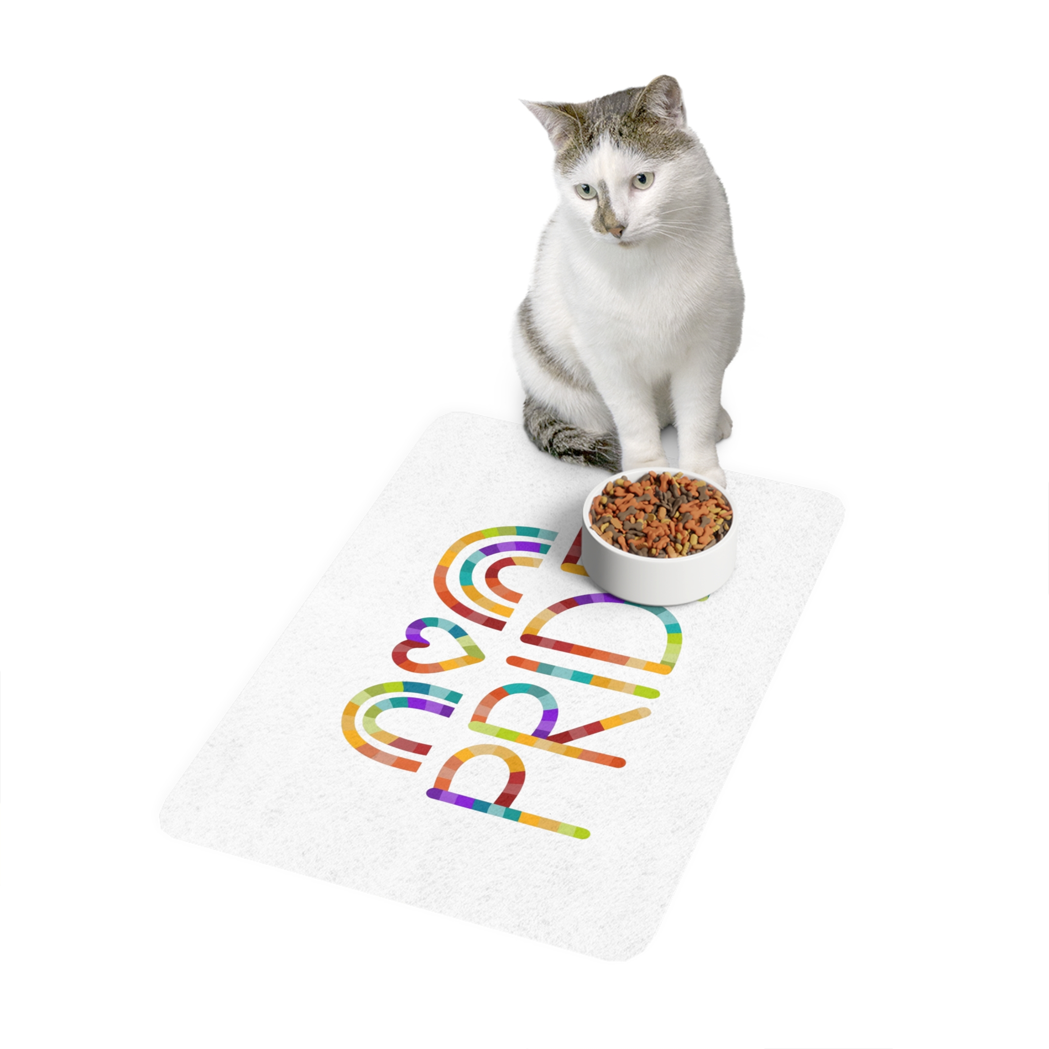 Vibrant Pride Celebration Poster Pet Food Mat 12x18 - Image 3