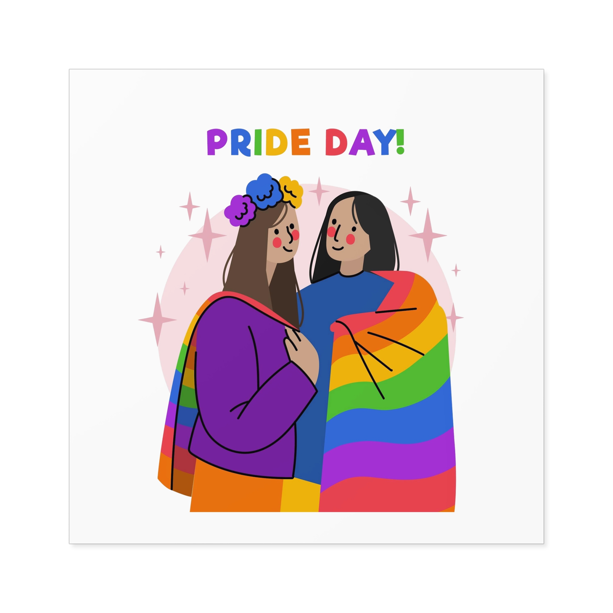 Hand Drawn Pride Day Illustration Laminate Stickers Square - Image 57